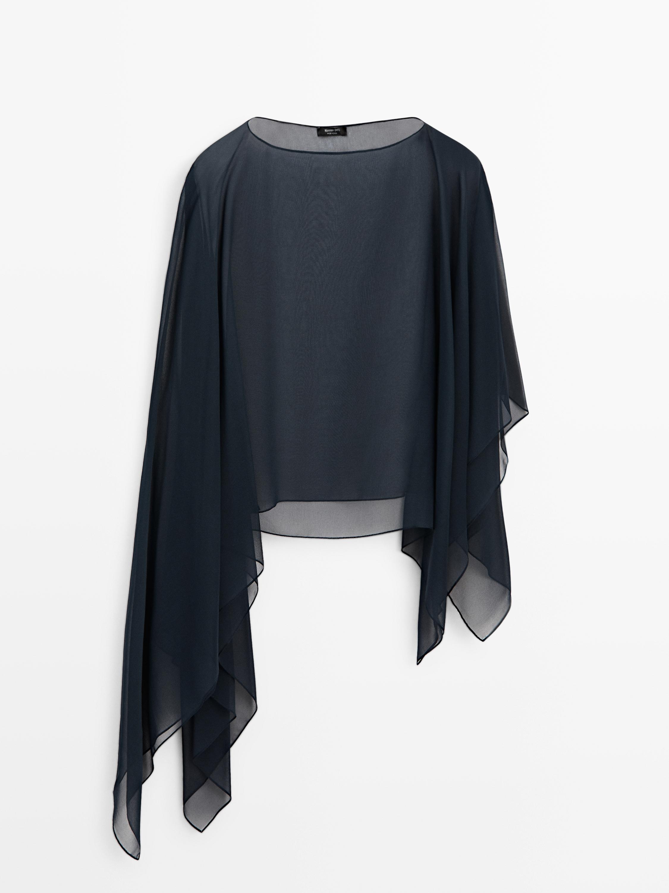 Cape asymétrique en soie