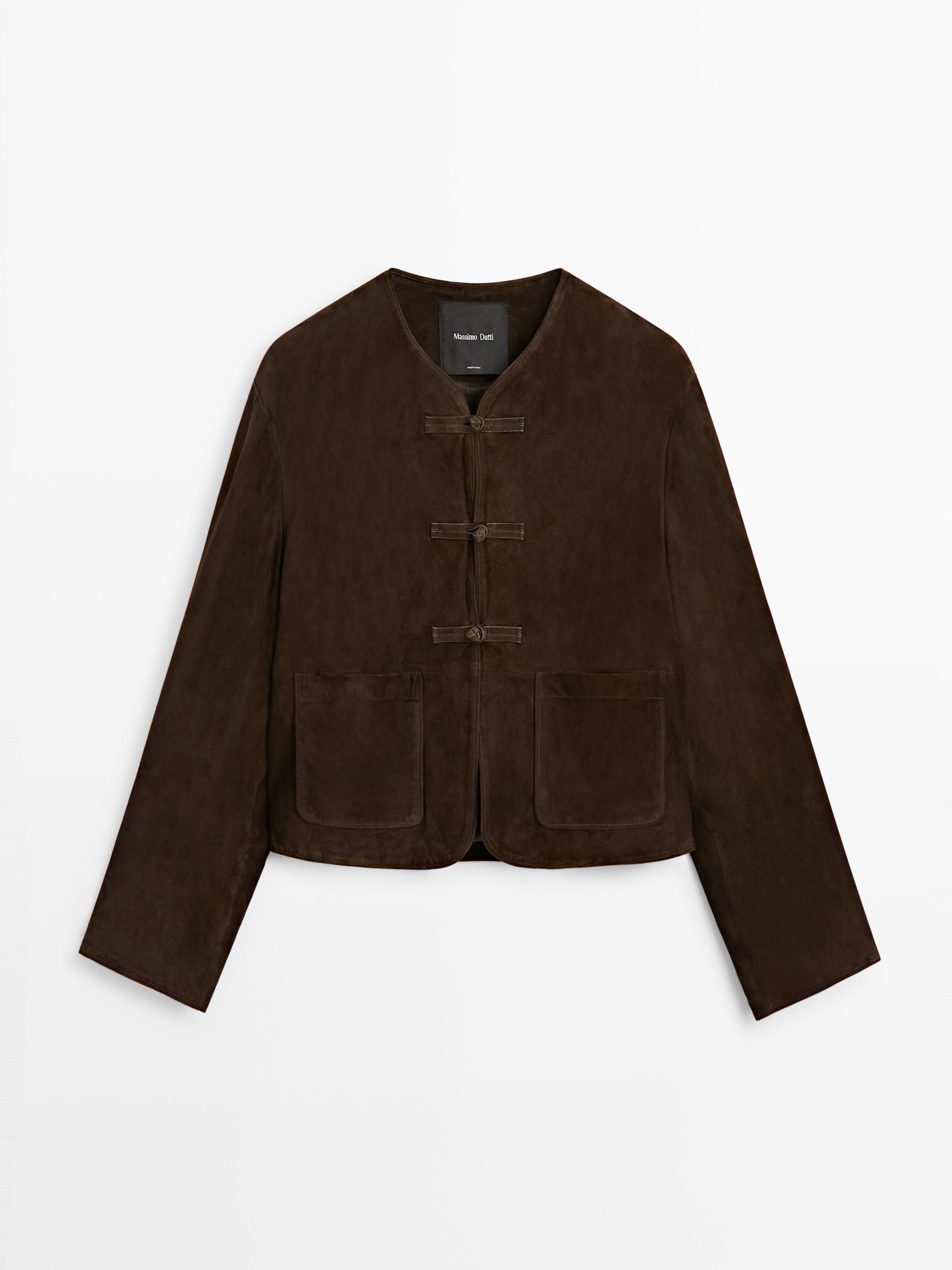 Short suede leather jacket