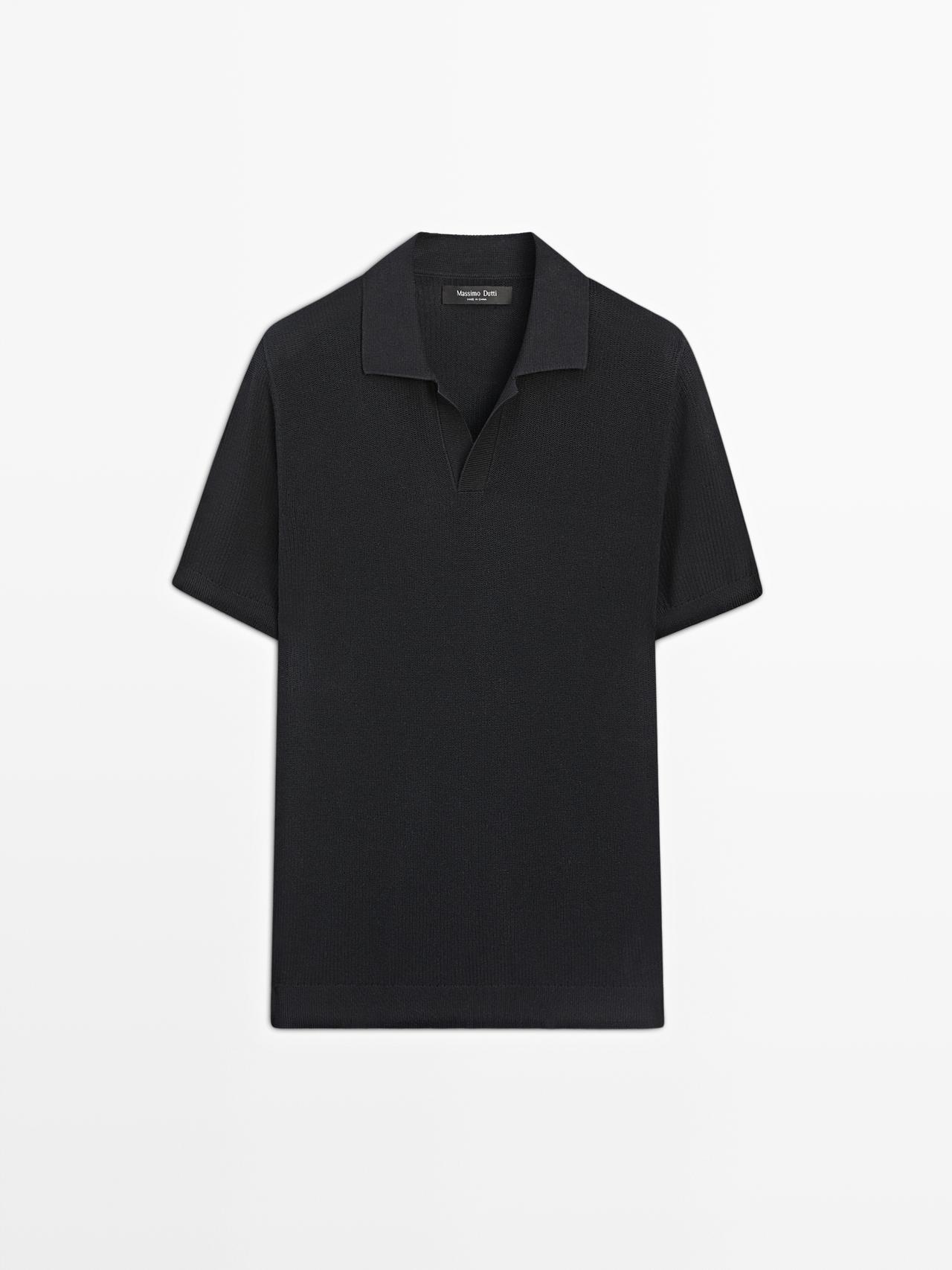 Pull Polo Maille 100 % Coton - Bleu Marine - M - Massimo Dutti - Homme