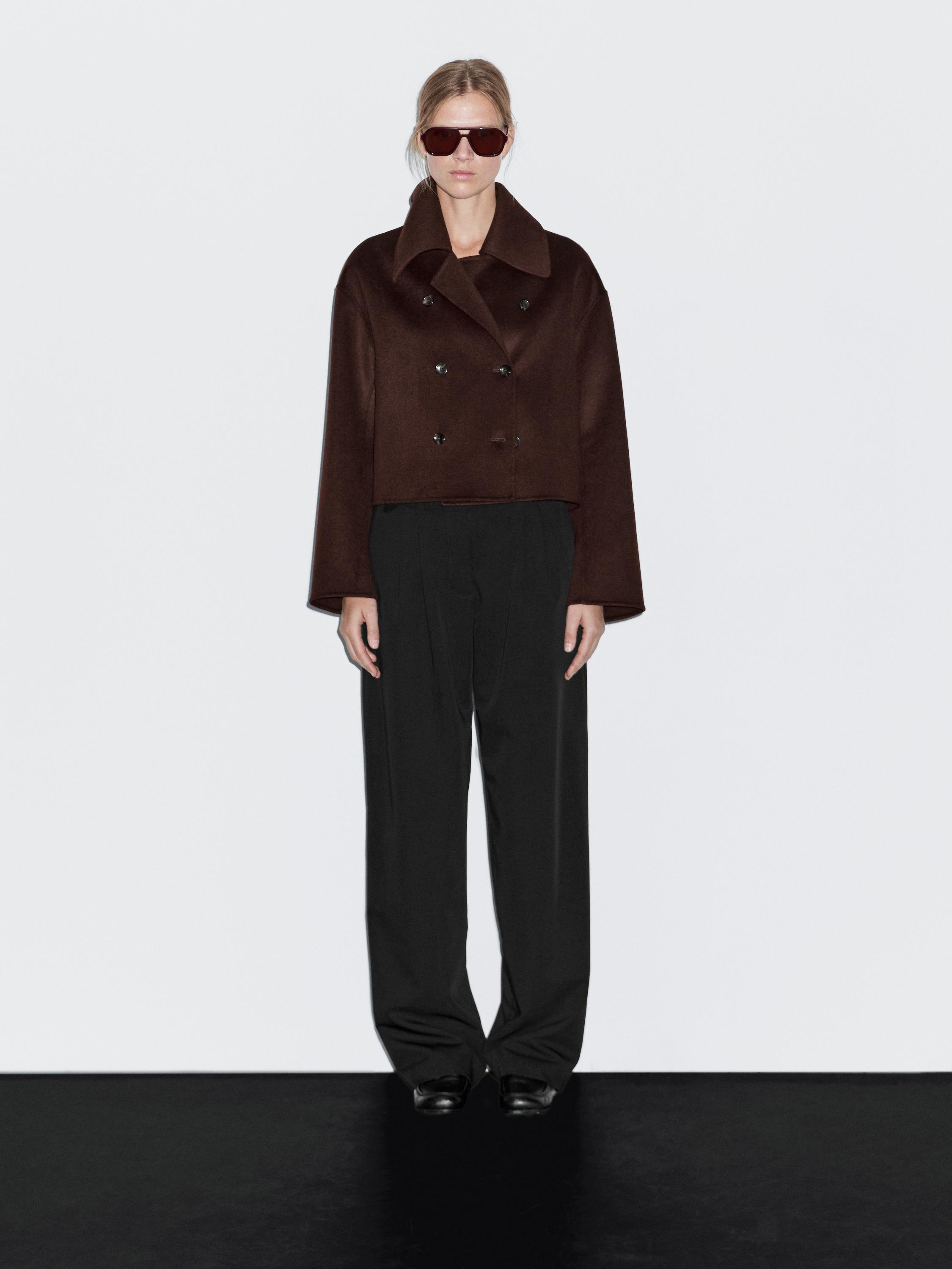 Pantaloni morbidi wide leg con pince