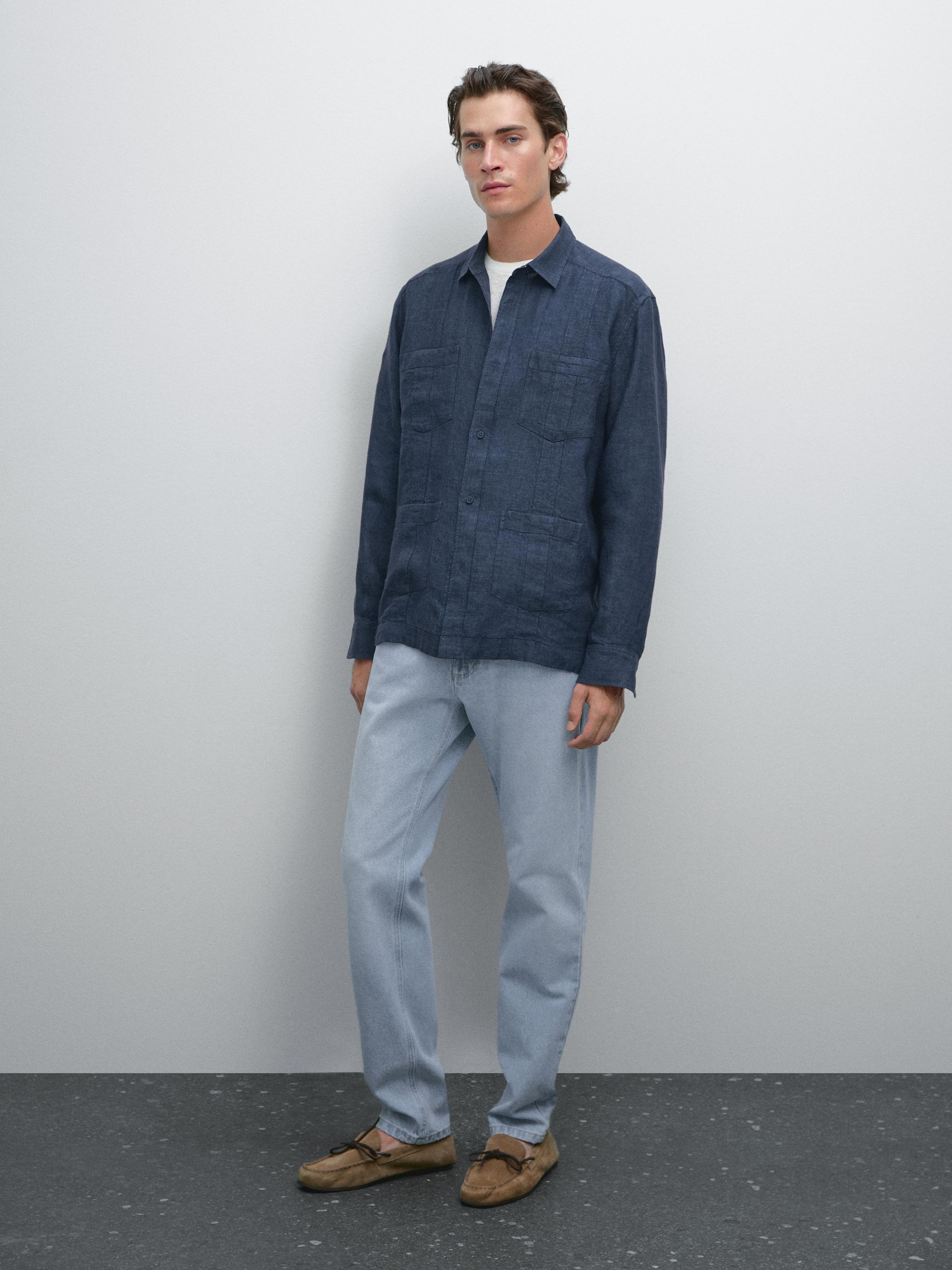 100% linen shirt with pintucks