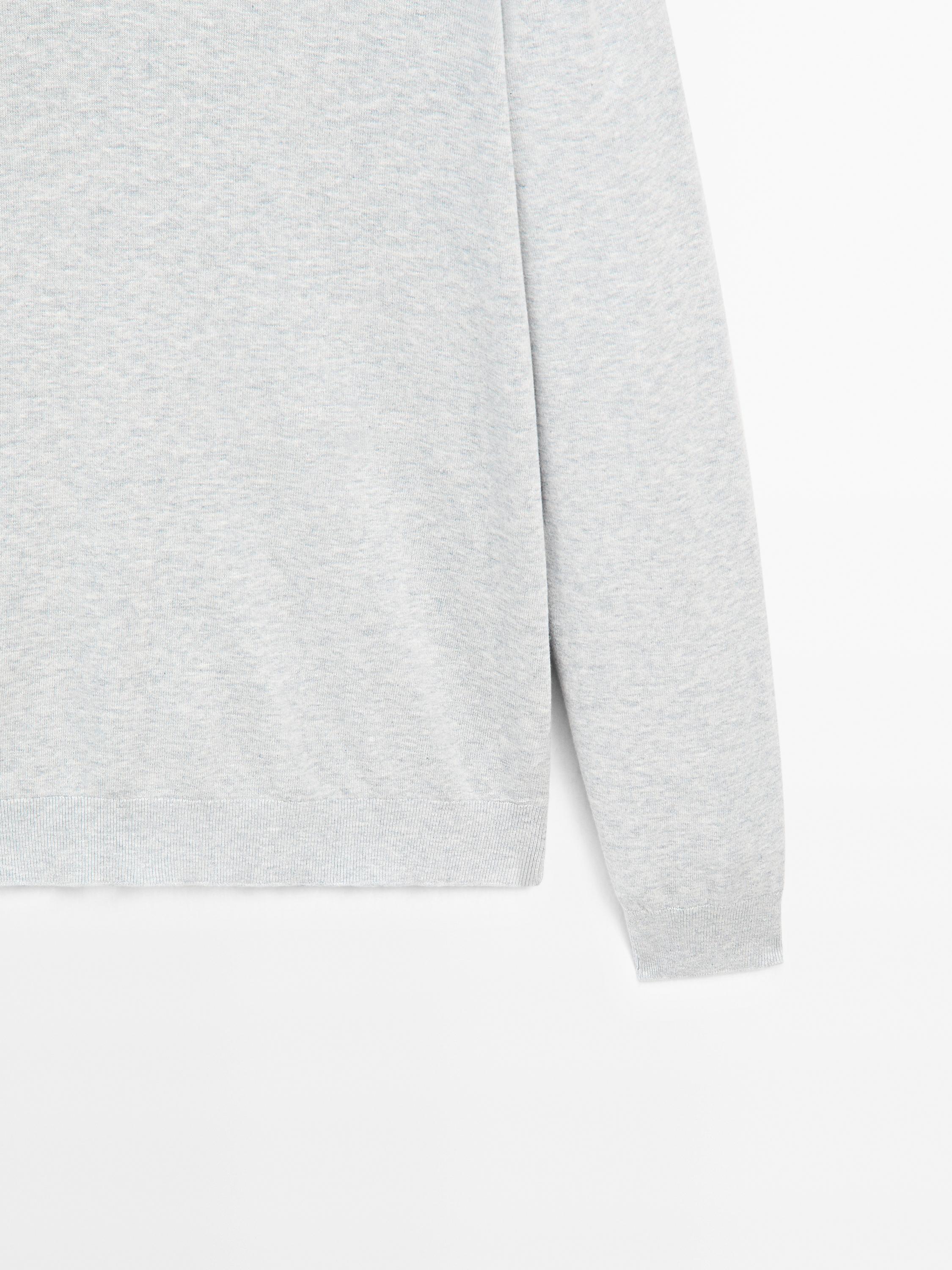 Pull polo en maille de coton mélangé