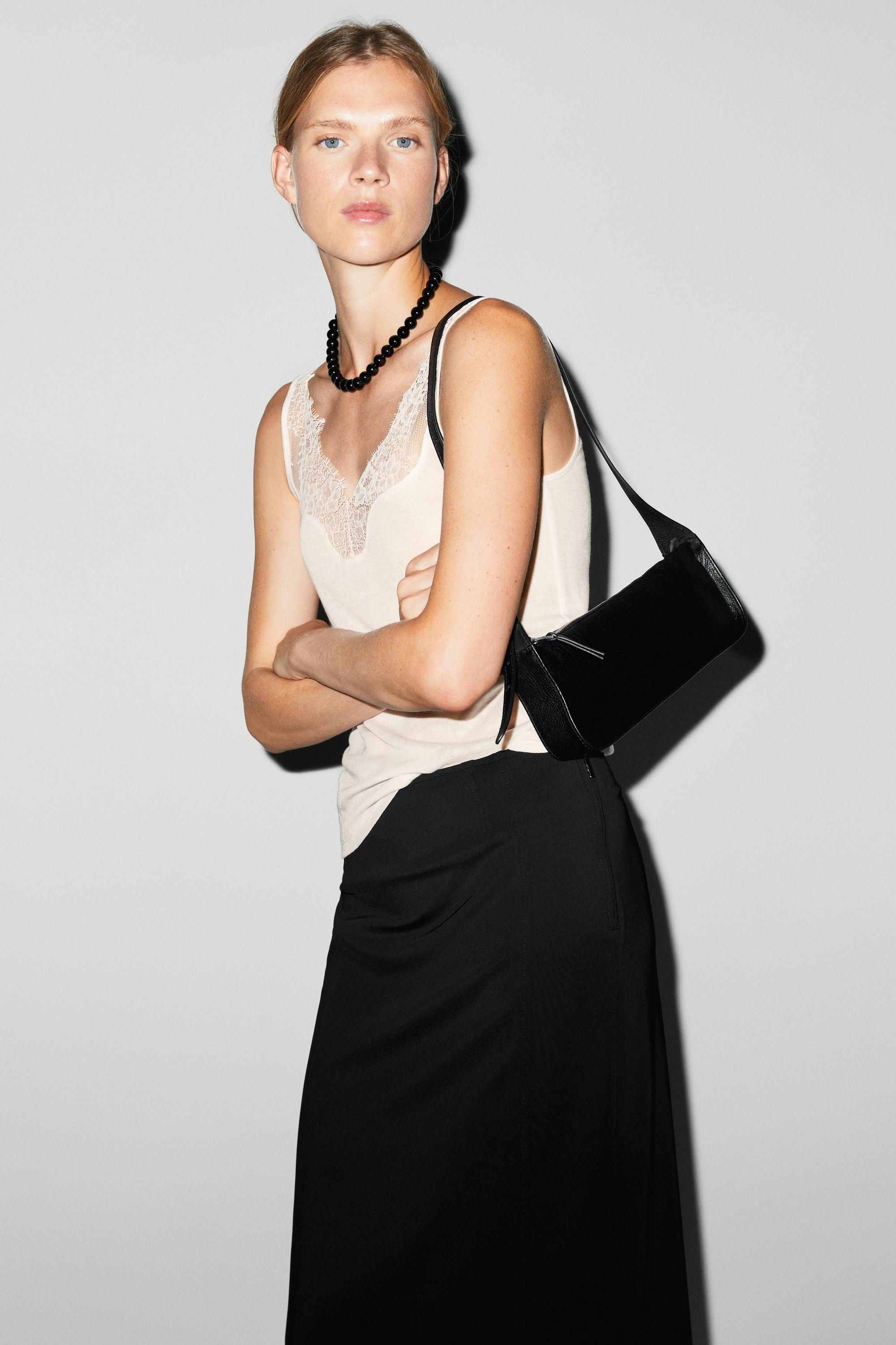Strappy lace-trimmed camisole top
