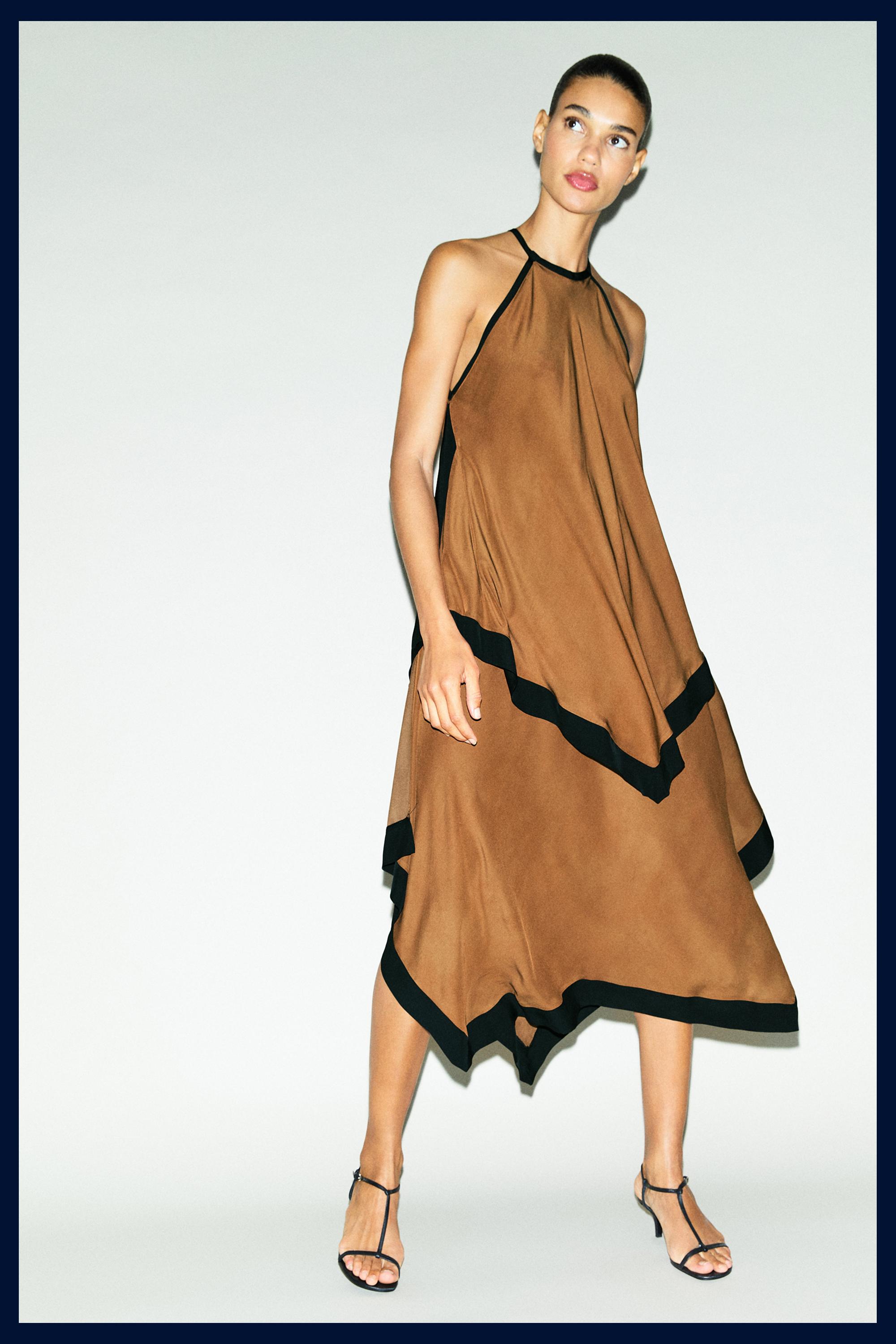 Midi dress with contrast layers — Washed