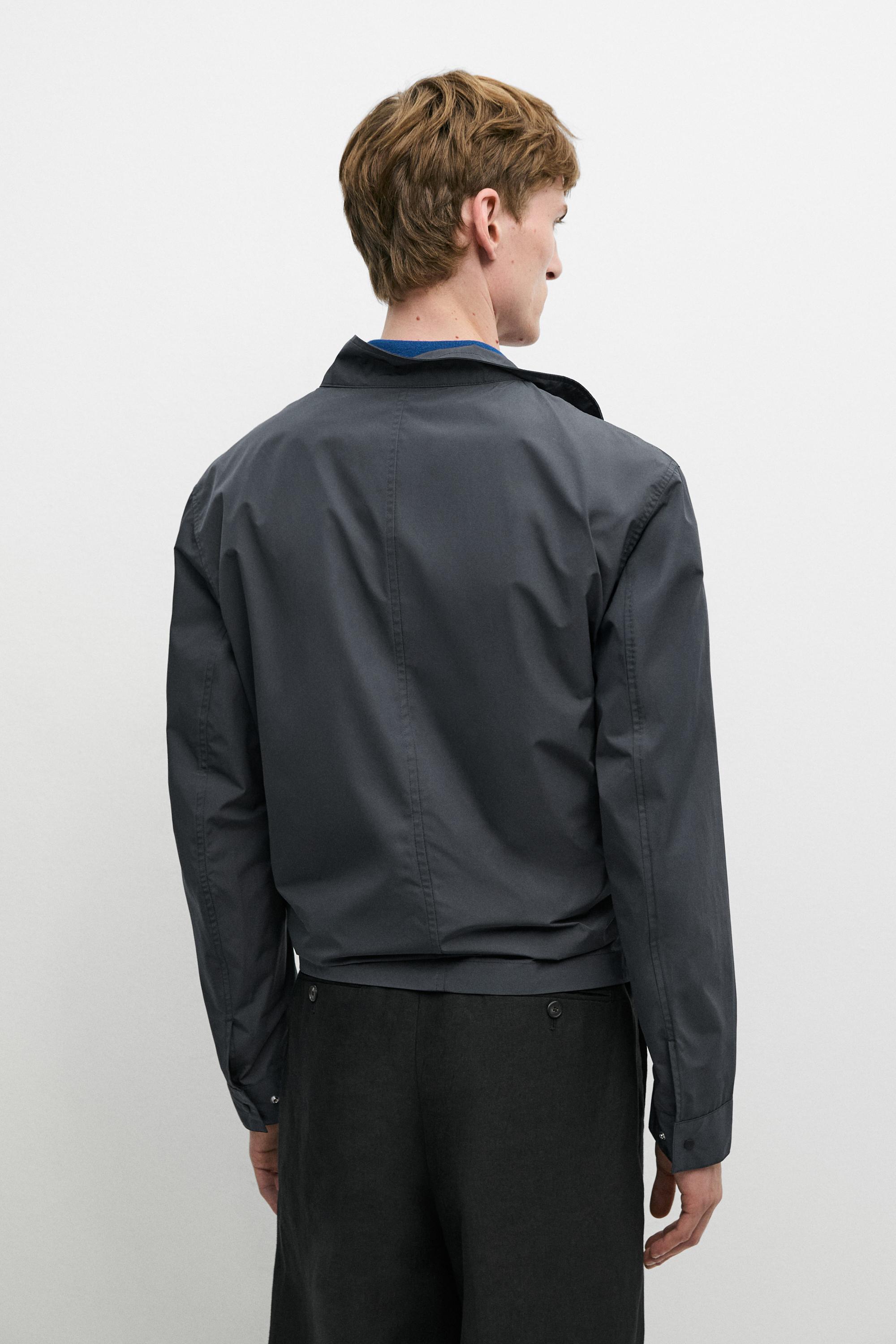 High neck jacket with pocket details — DARK GREY