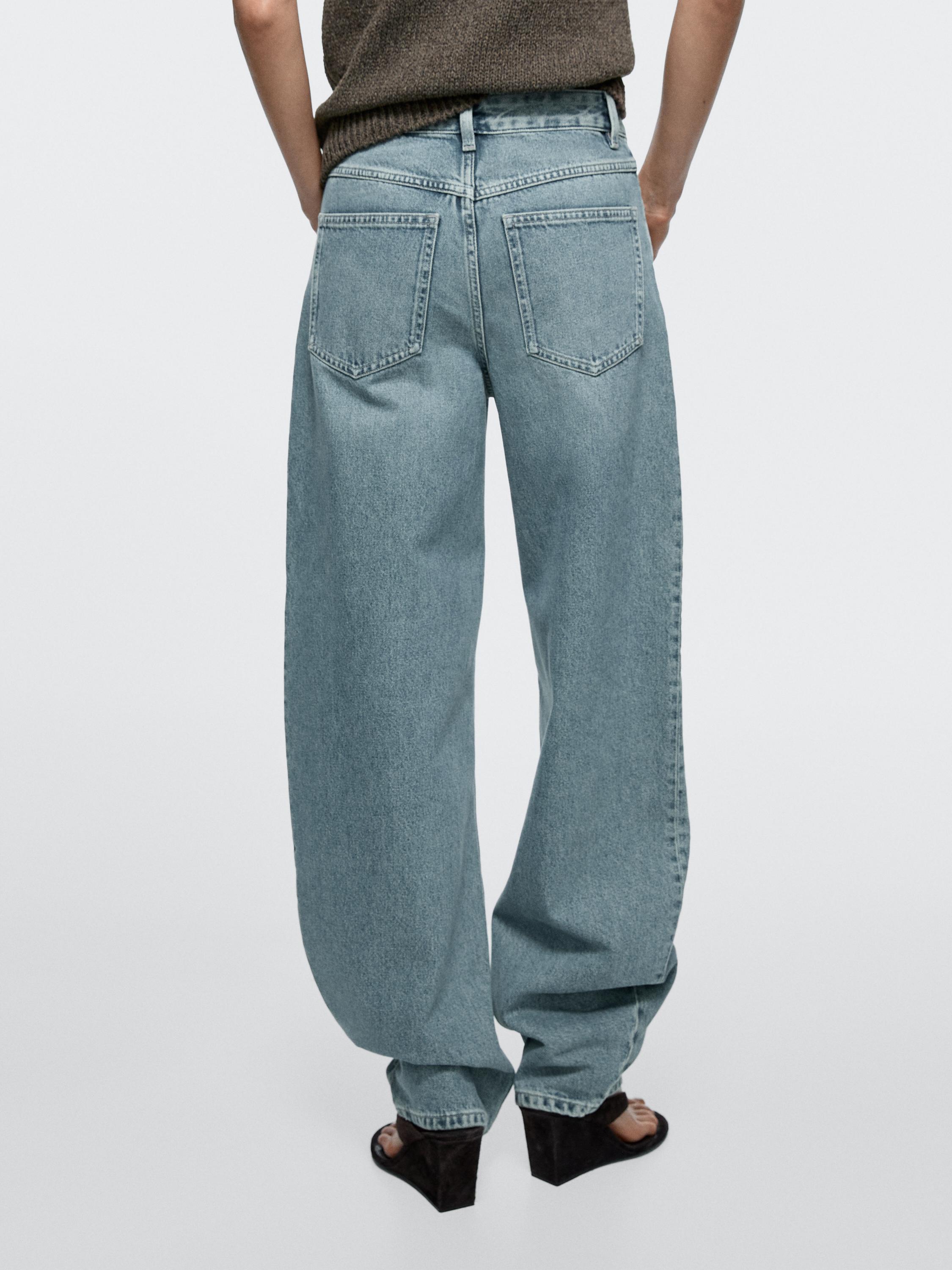 High-waist barrel fit jeans — Light Blue