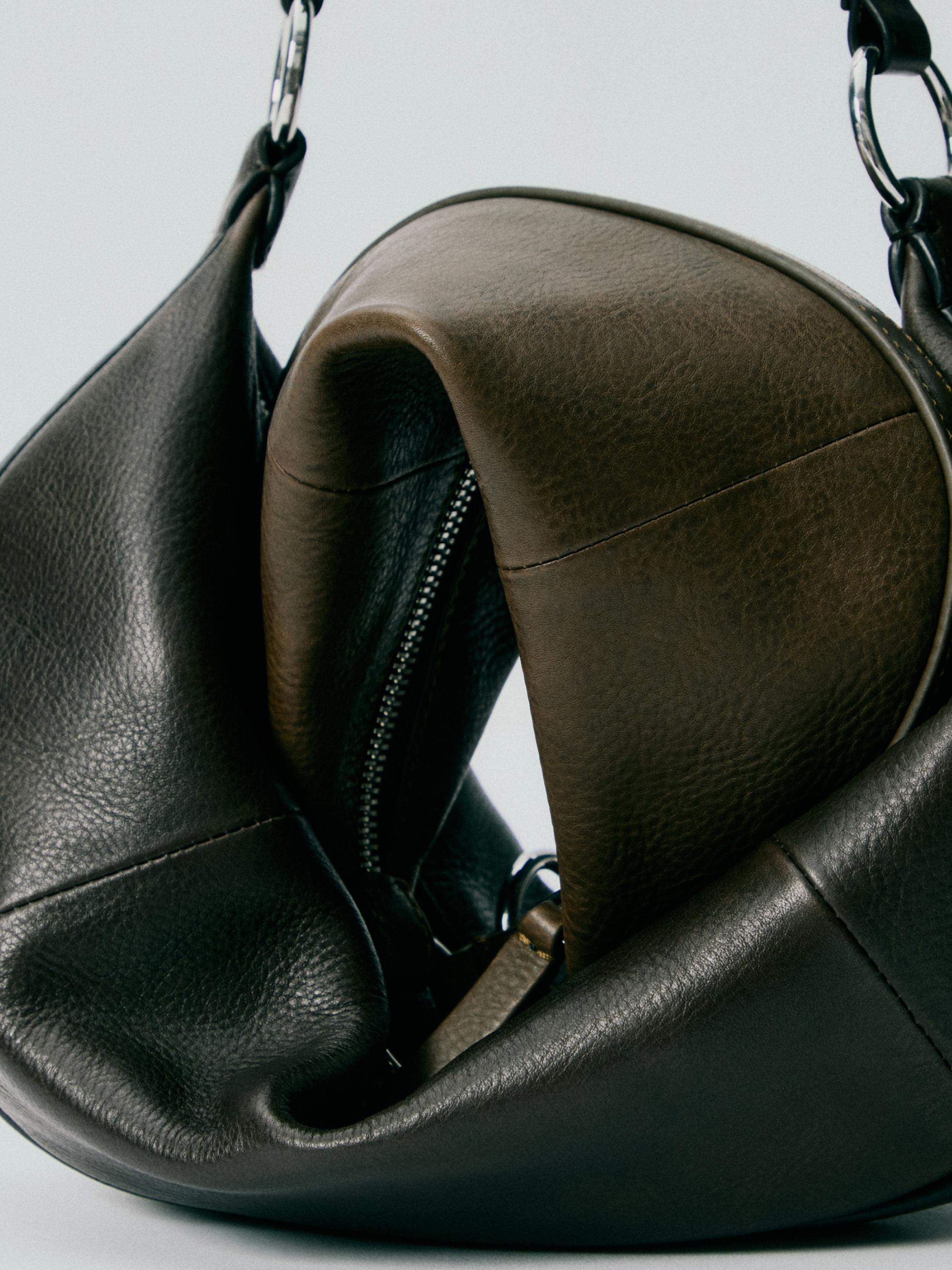 Small nappa leather bag — BROWN