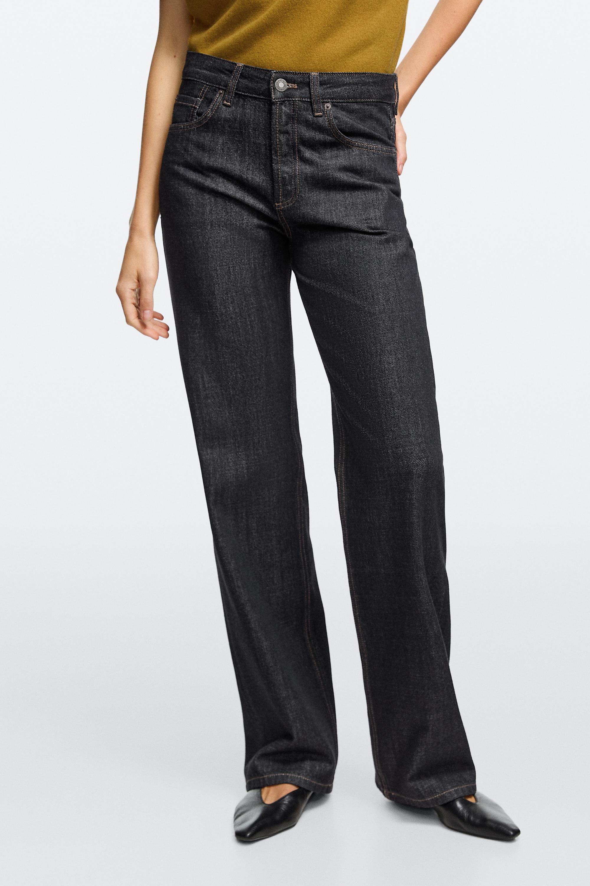 Wide-Leg-Jeans mit halbhohem Bund