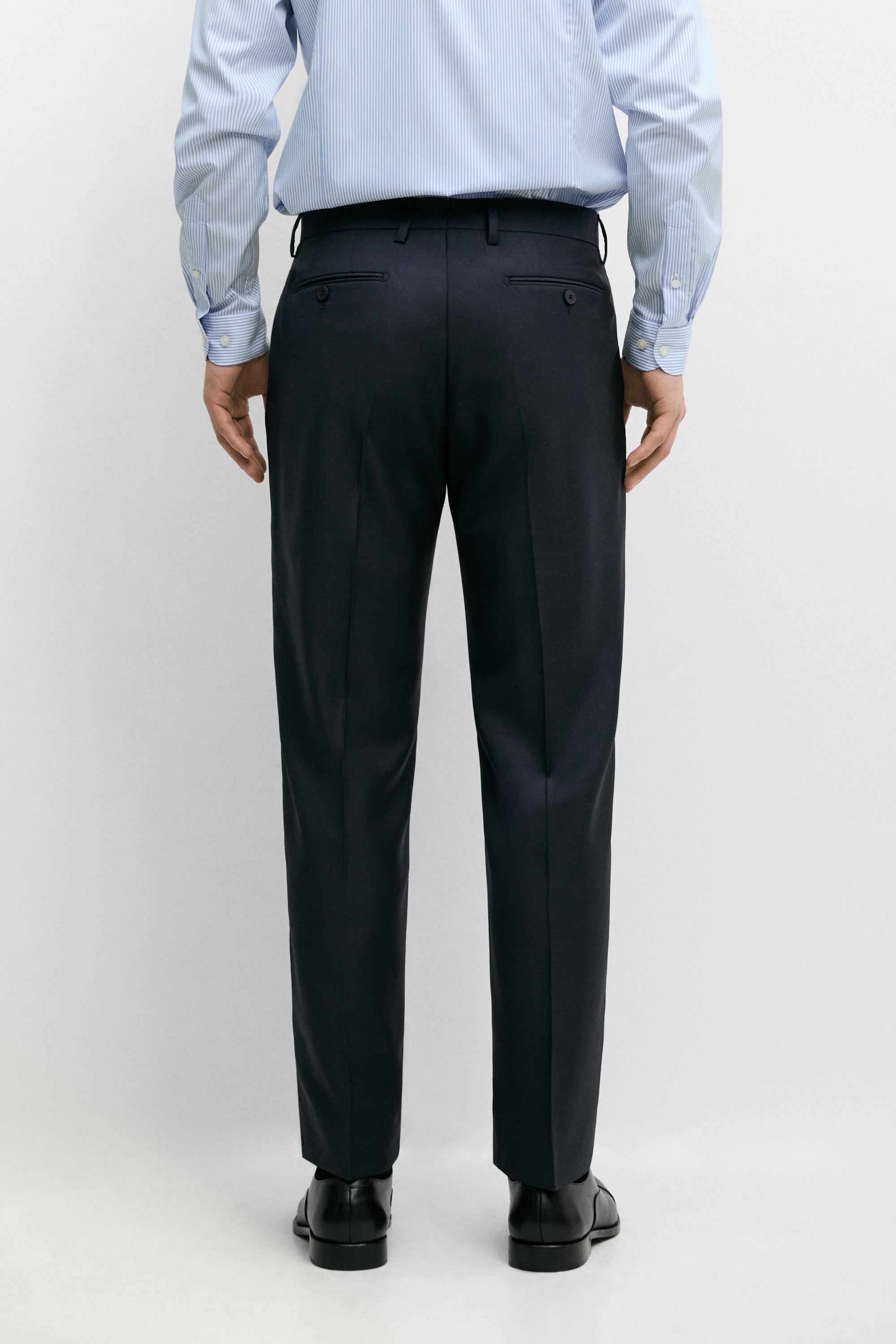 100% wool suit trousers — NAVY BLUE