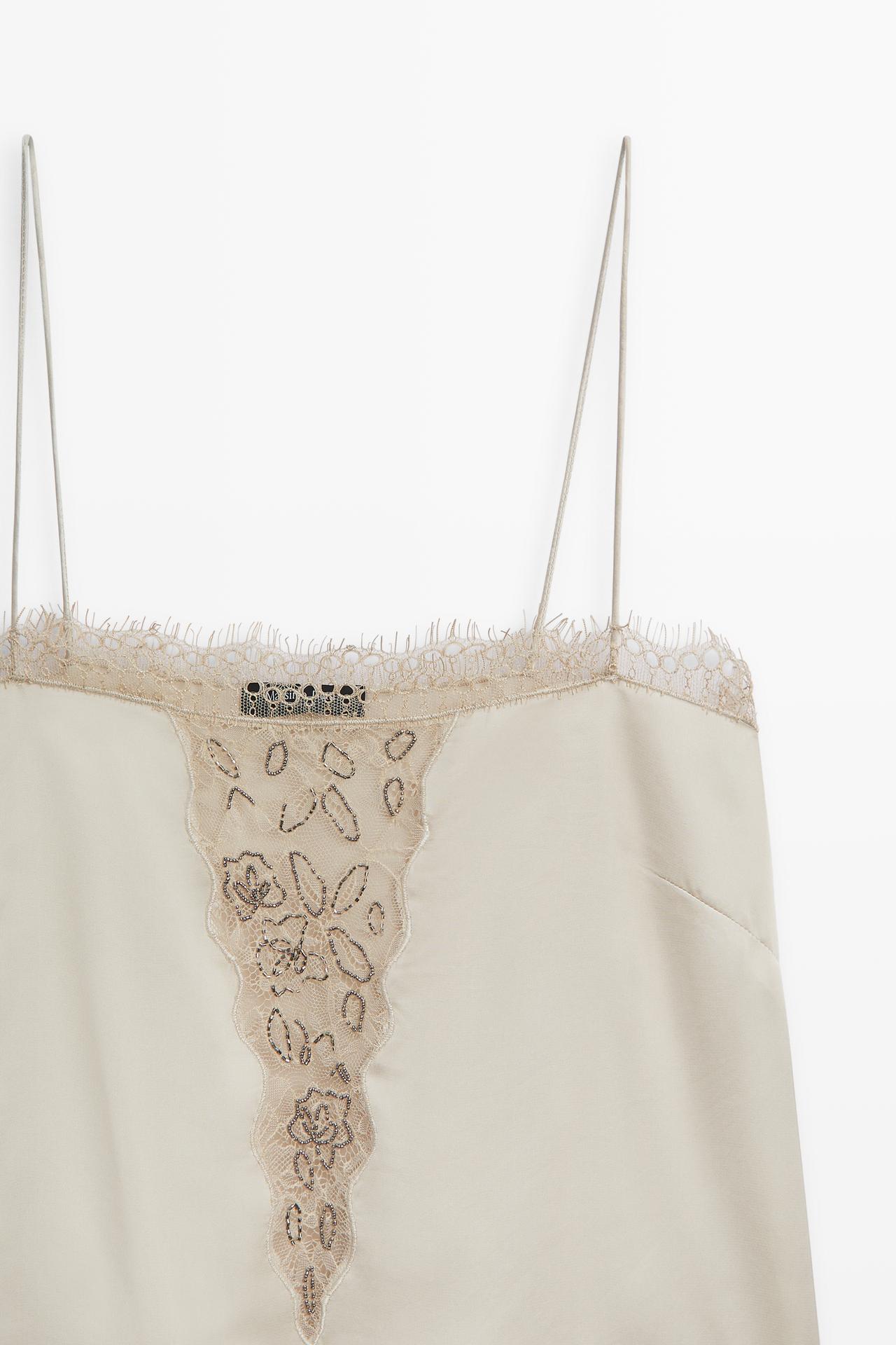 Thin-strap lace camisole — Beige-pink