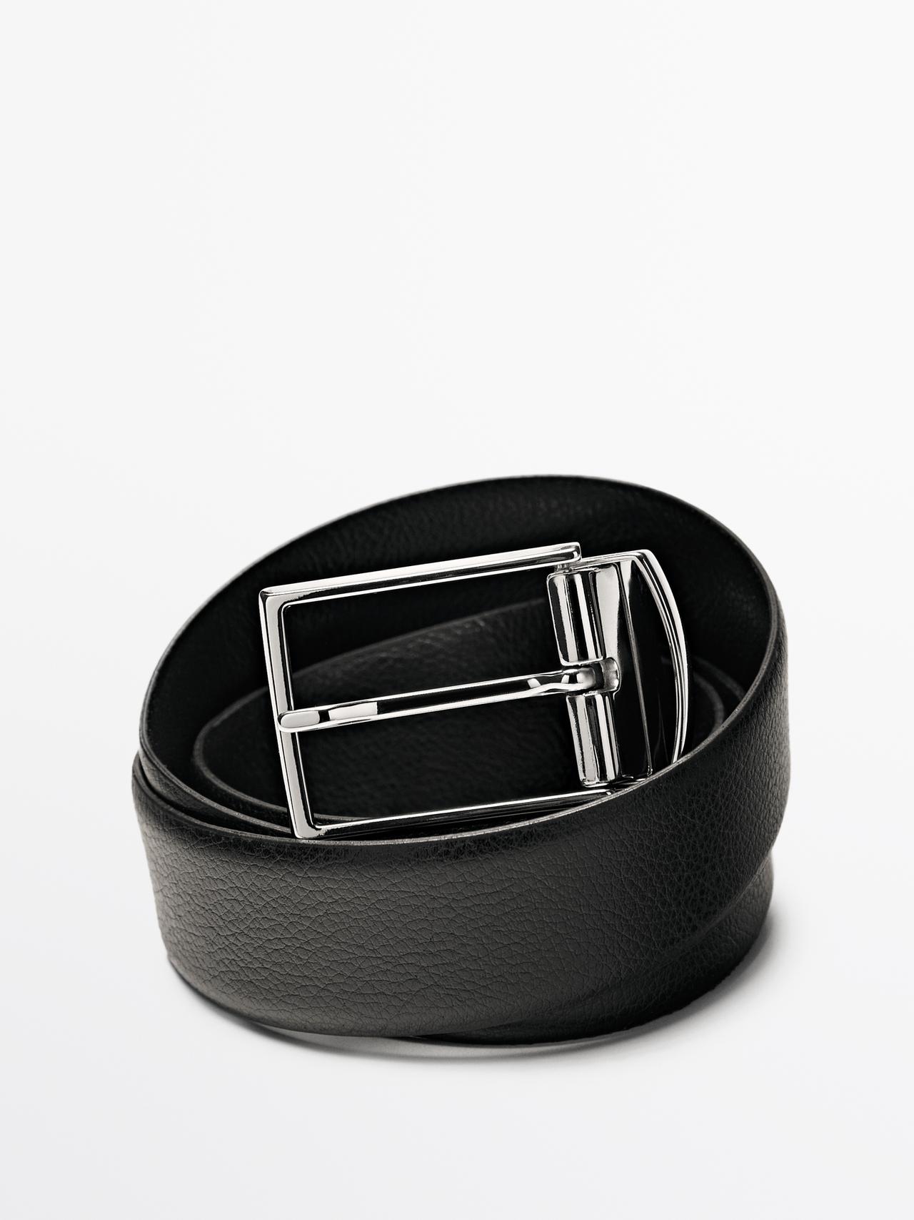Reversible nappa leather belt — BLACK