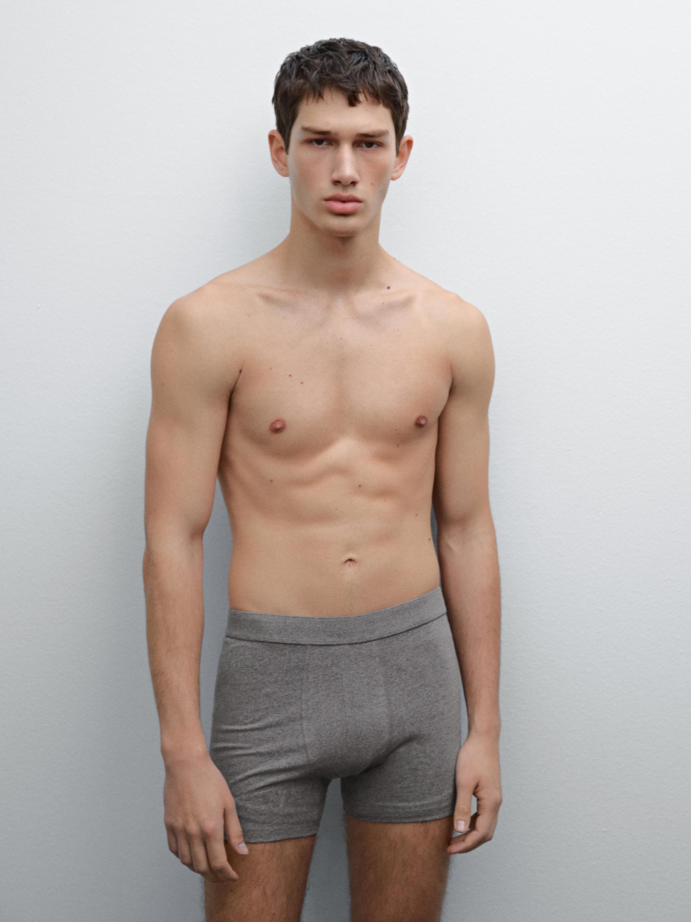 Plain cotton blend boxers