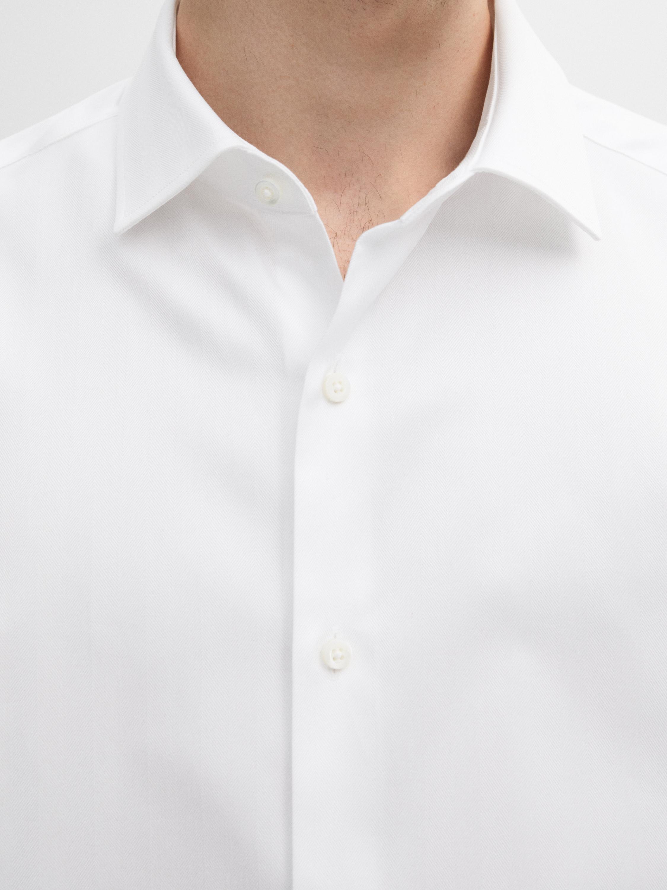 Slim fit 100% cotton shirt — WHITE