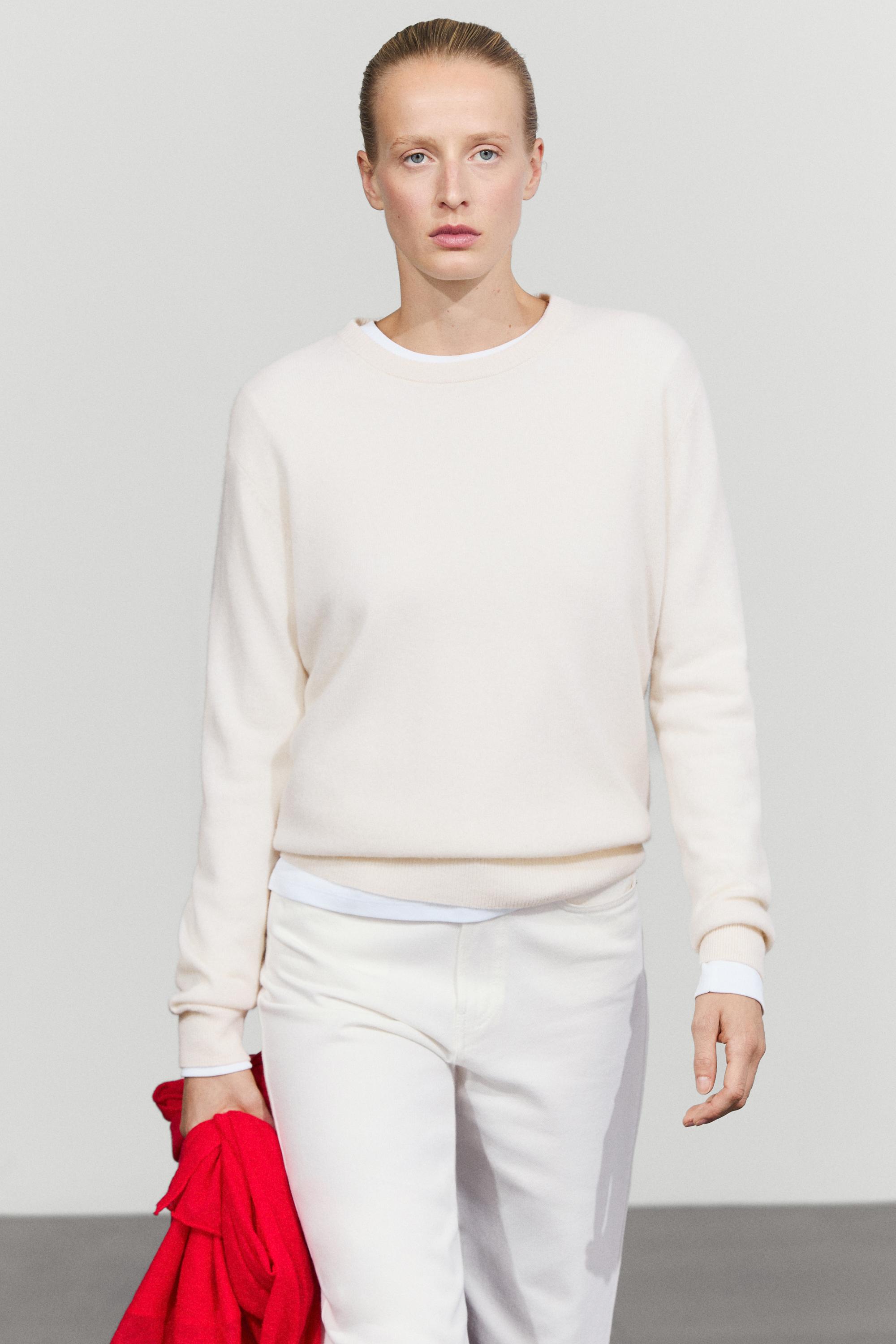 Pullover mit langen Ärmeln aus 100 % Kaschmir