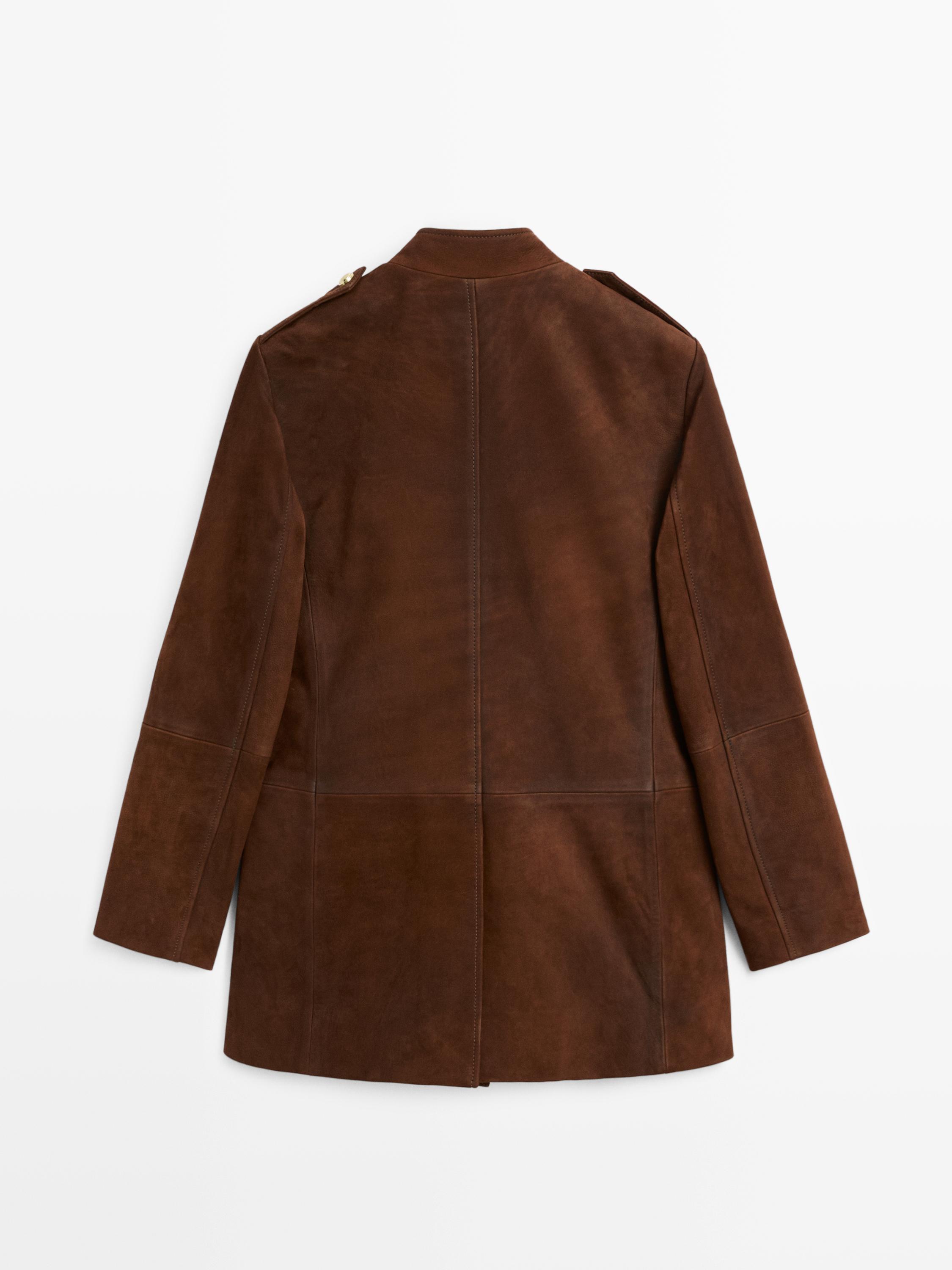 Suede leather safari jacket