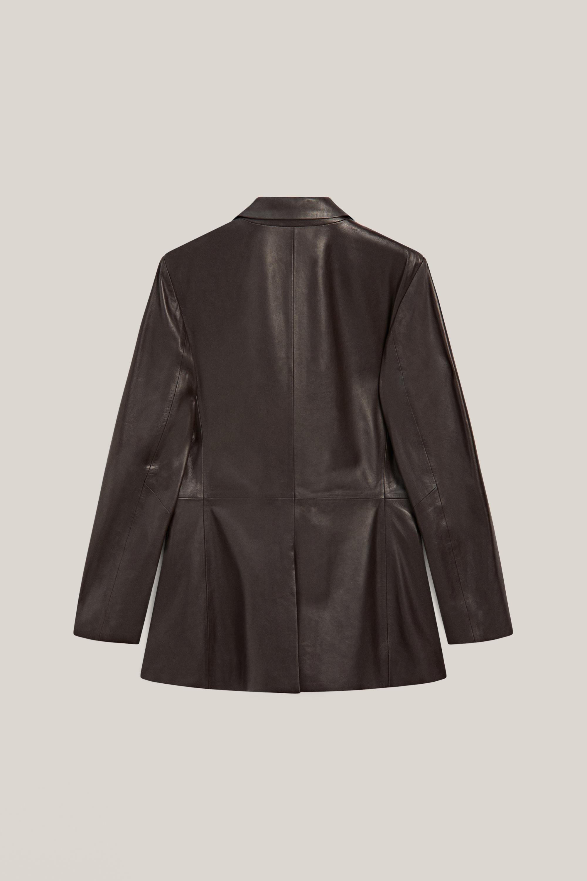 100% nappa leather blazer with pocket details - LIMITED EDITION — BROWN