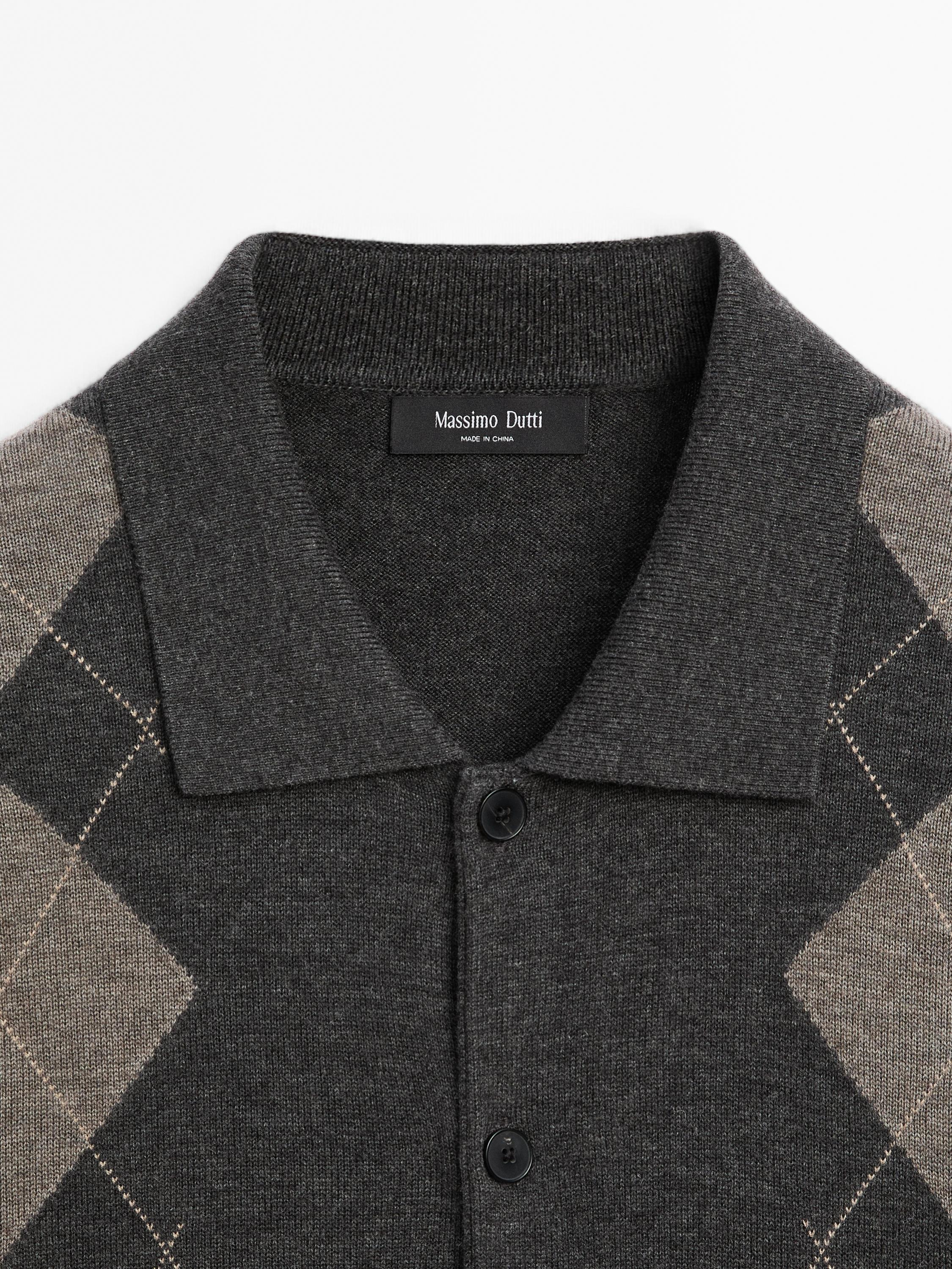 Cardigan in maglia misto lana
