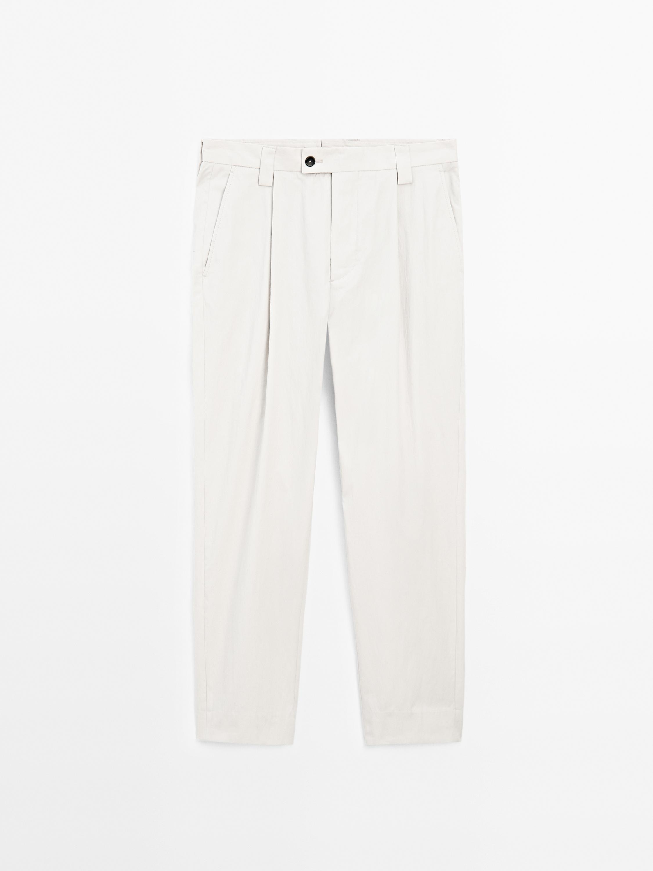 Bundfaltenhose aus Crêpe mit Baumwolle – Limited Edition