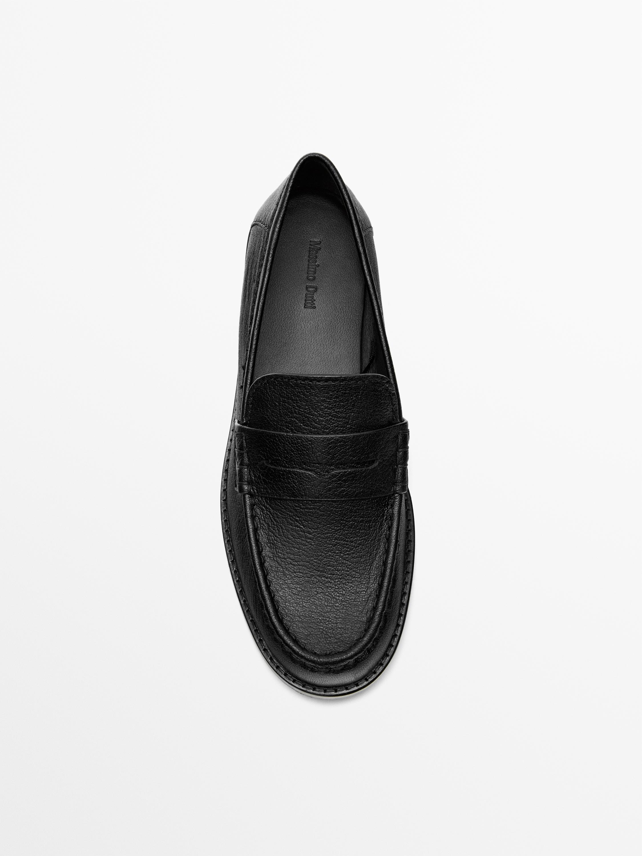 Tumbled leather loafers