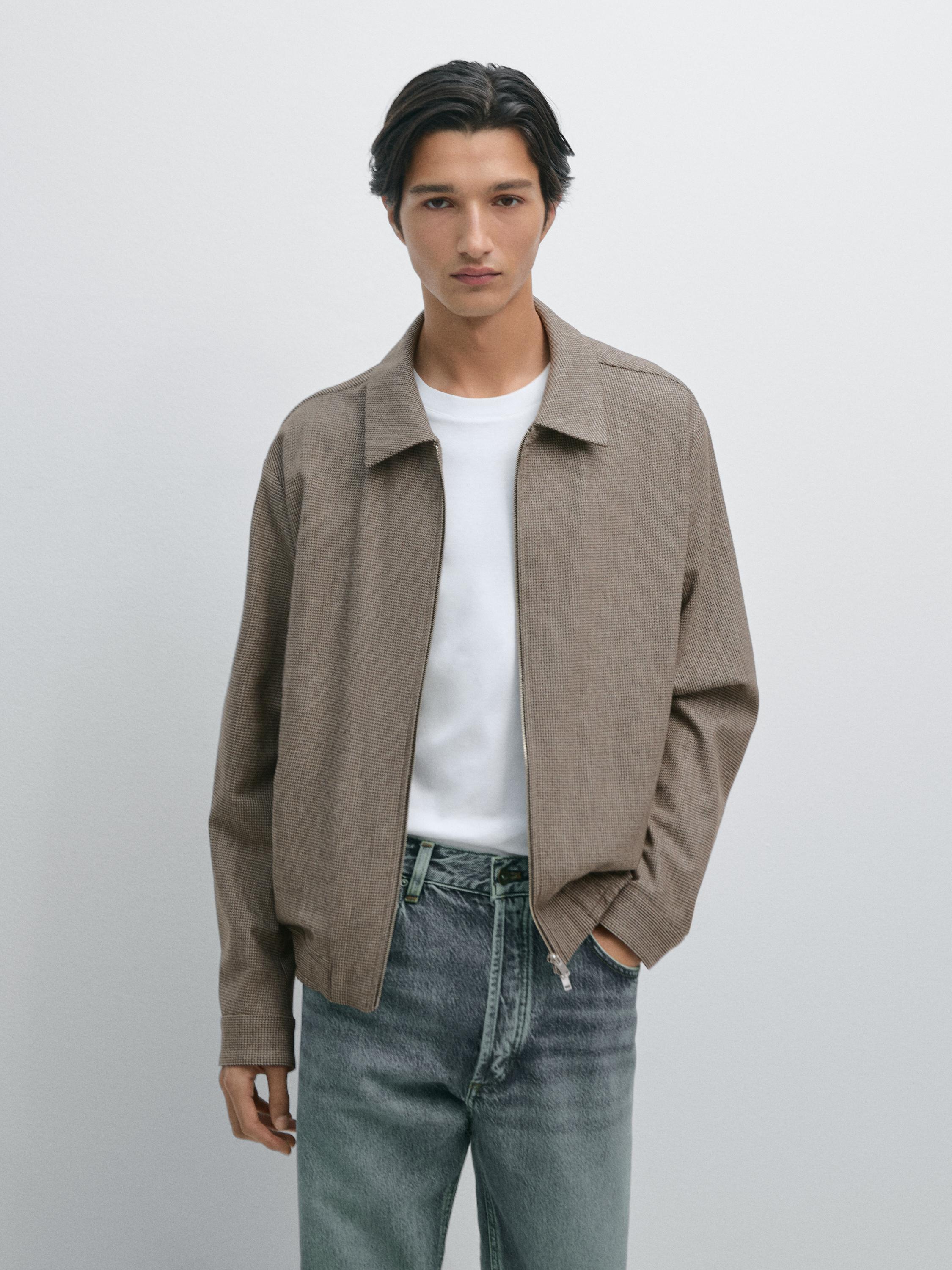 Cazadora pata de gallo 100% lana