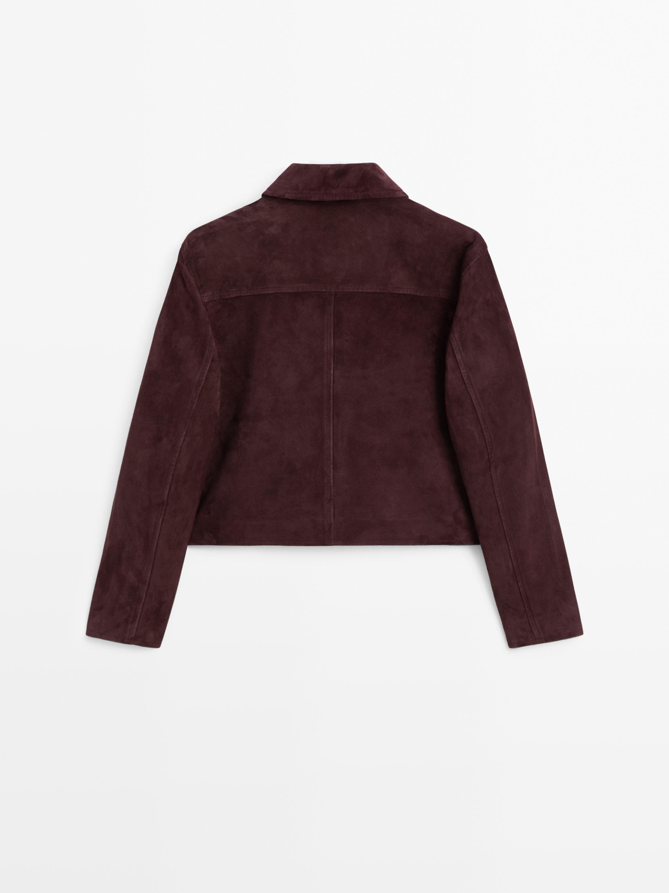 Short suede leather jacket