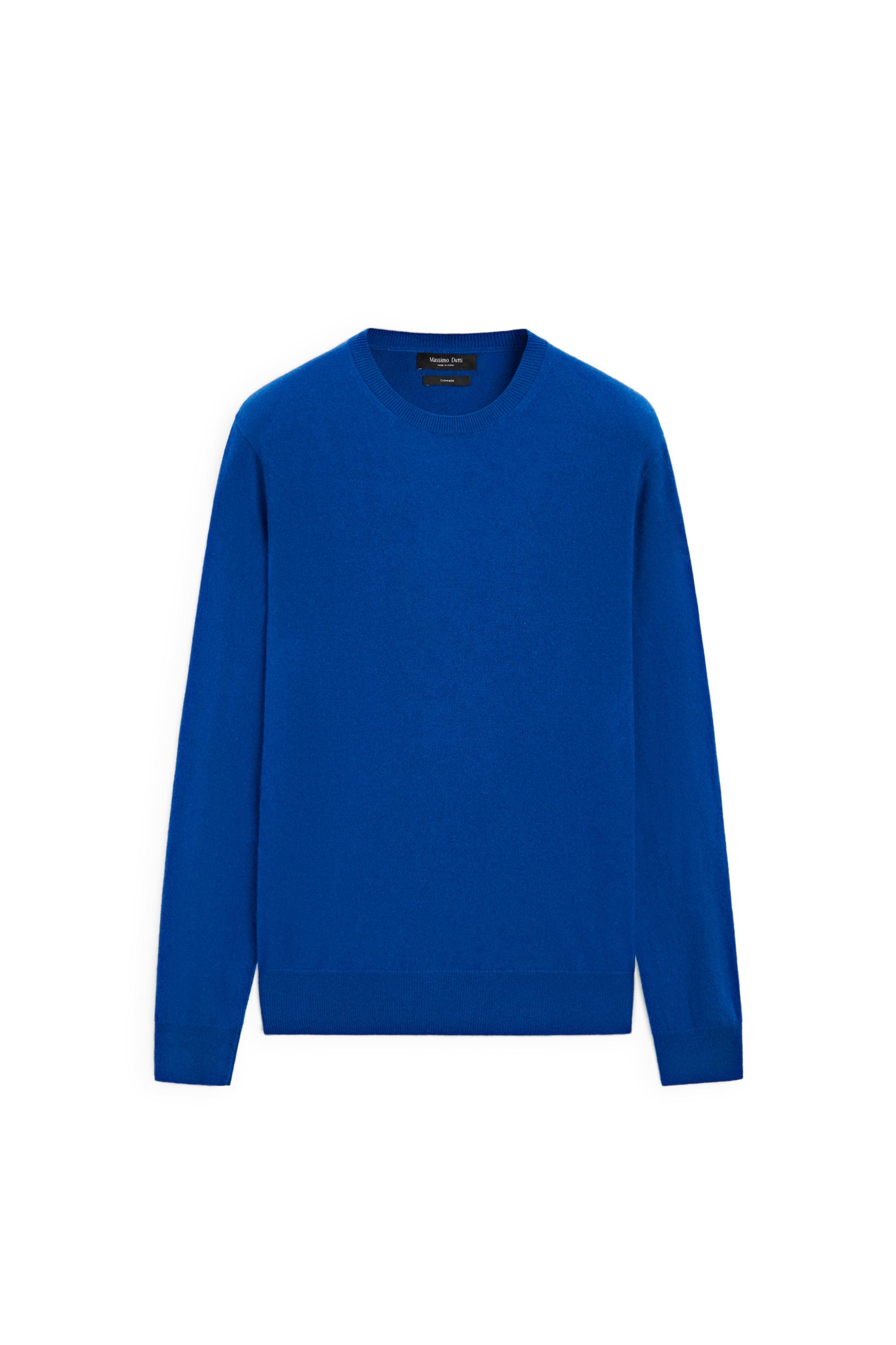 100% cashmere ribbed knit sweater — Blue