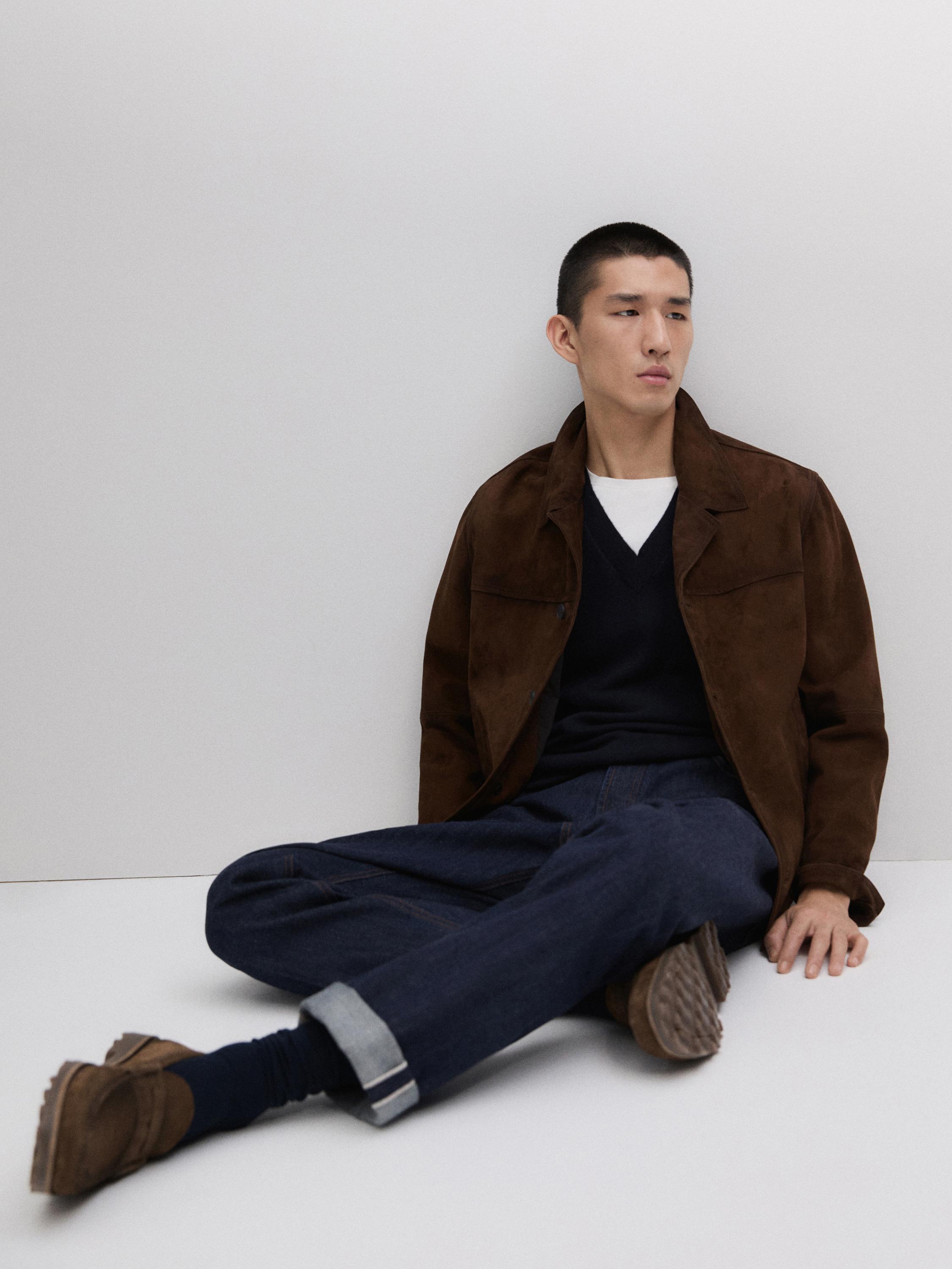 Split leather loafers