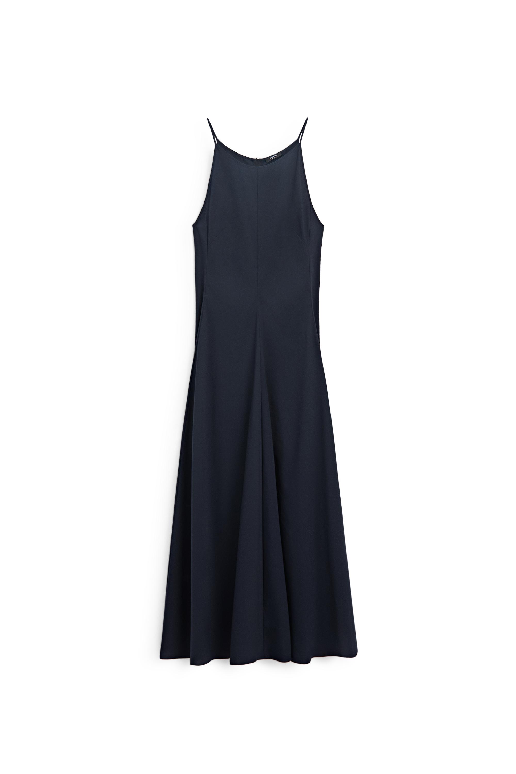 Poplin dress with thin straps — BLUE