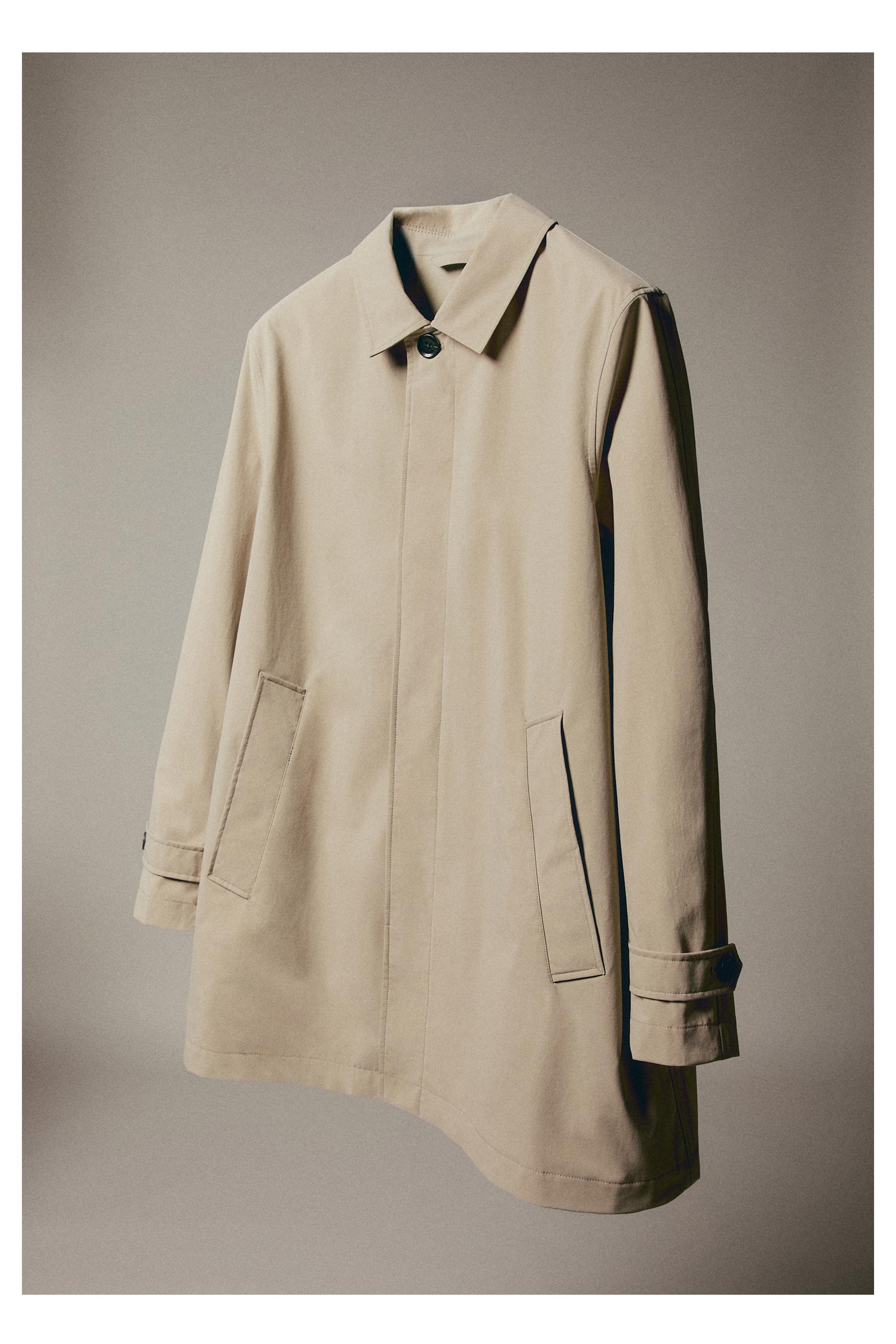 Lightweight long trench coat — PALE SAND