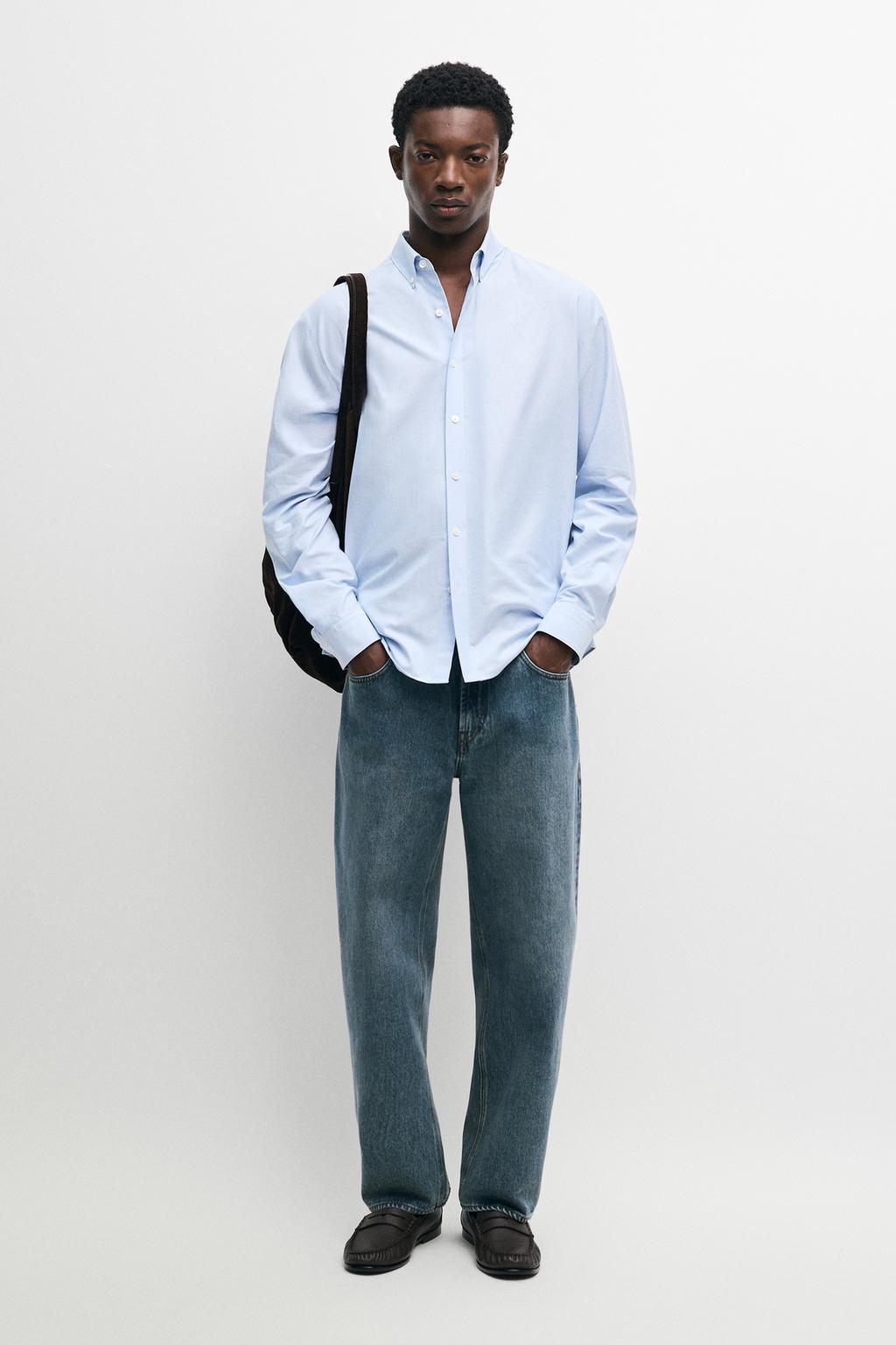100% cotton regular fit striped shirt