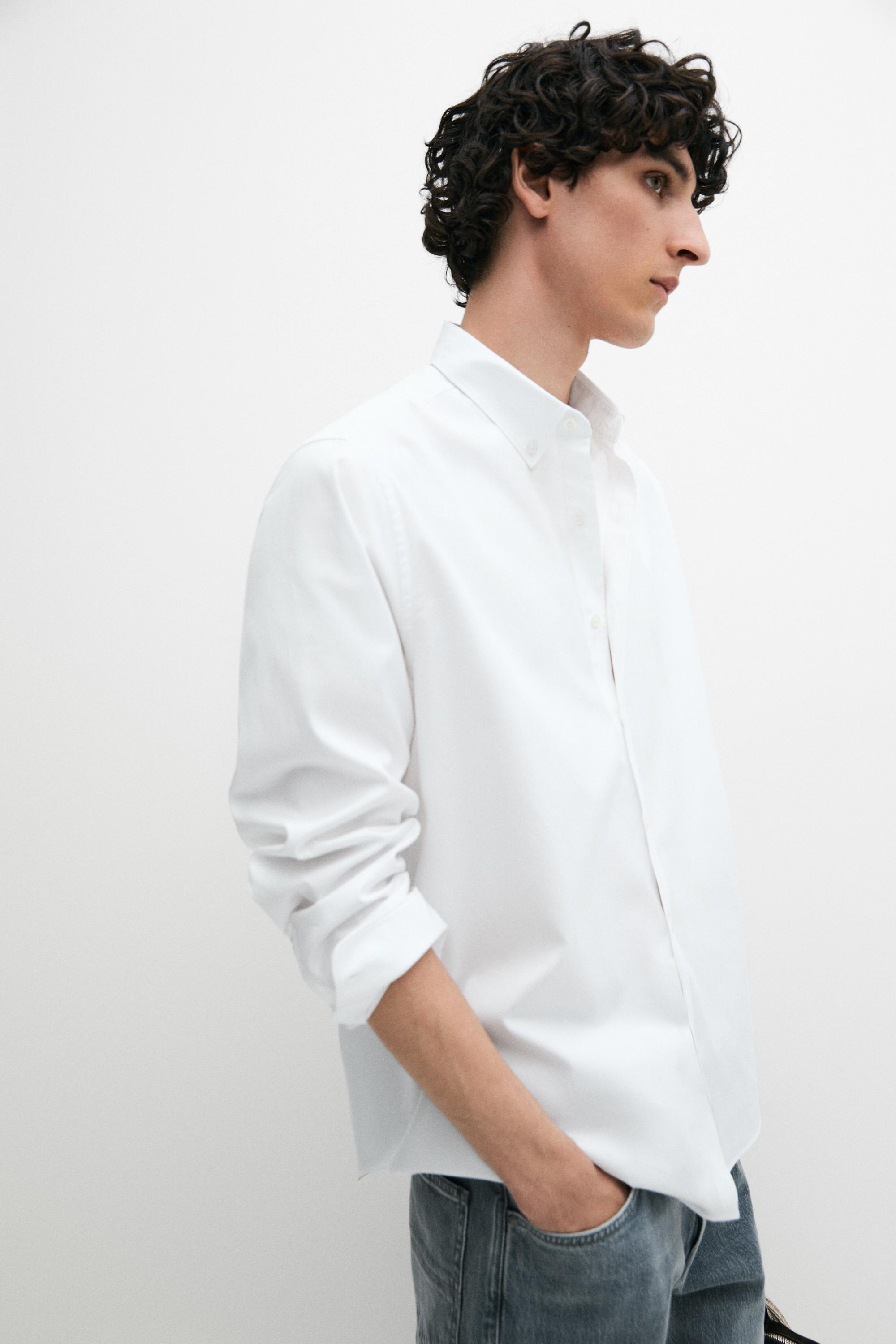 Regular fit Oxford shirt — WHITE