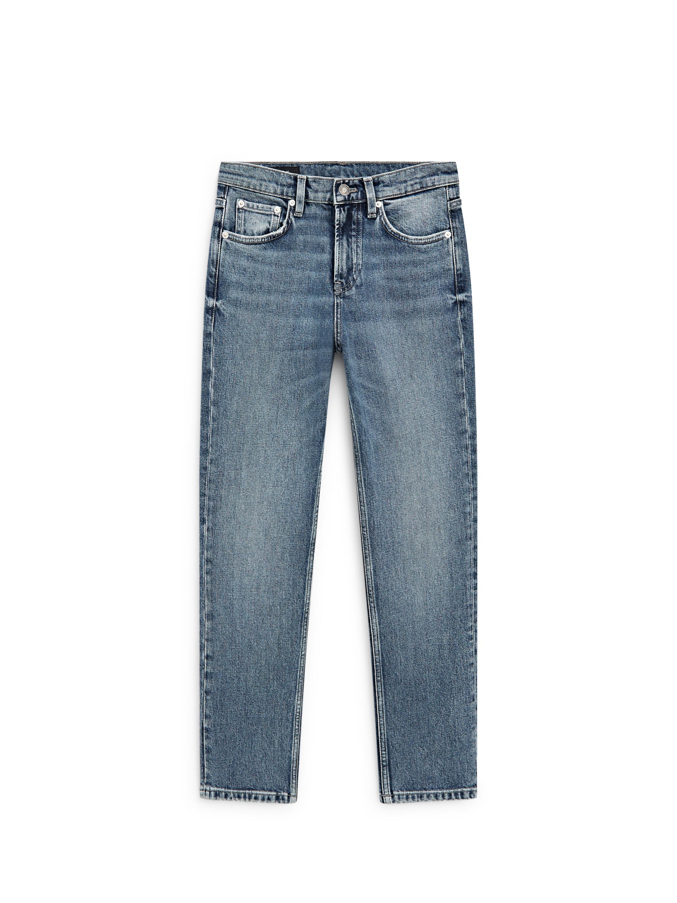 Mid-rise cropped slim fit jeans — MEDIUM BLUE
