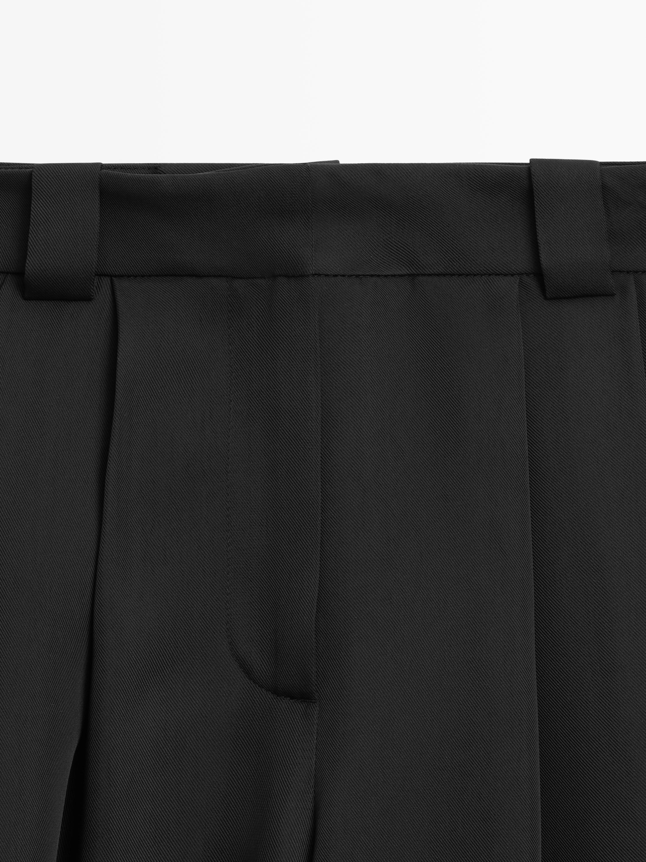 Sarouel trousers in flowing fabric — BLACK