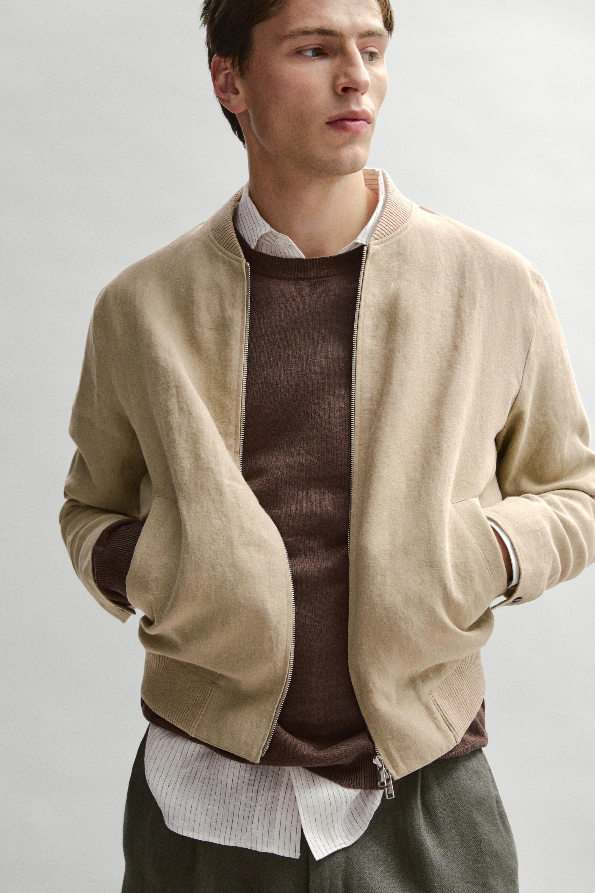 Linen bomber jacket
