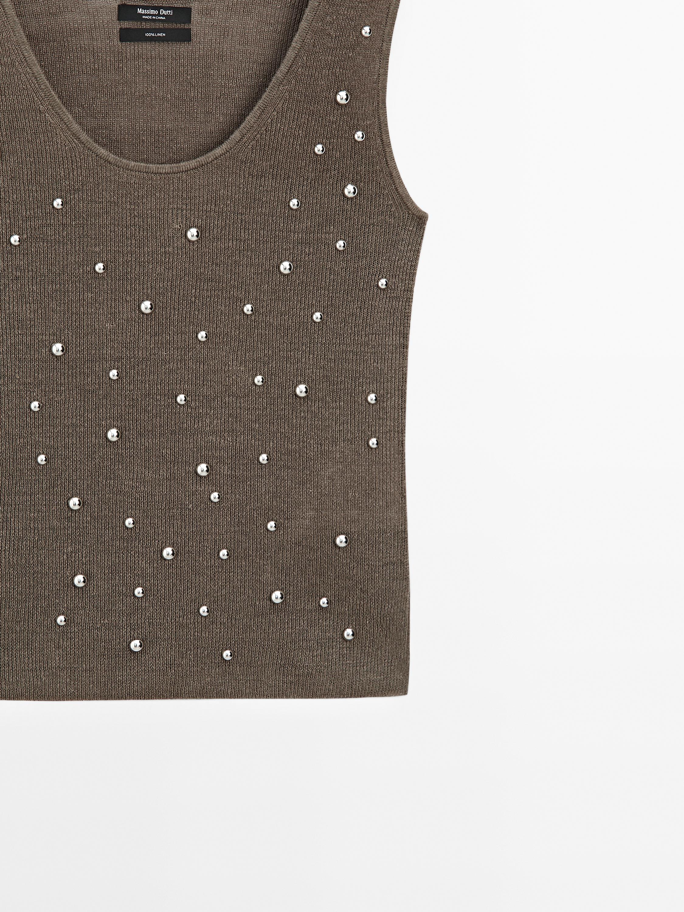 Knit top with stud details