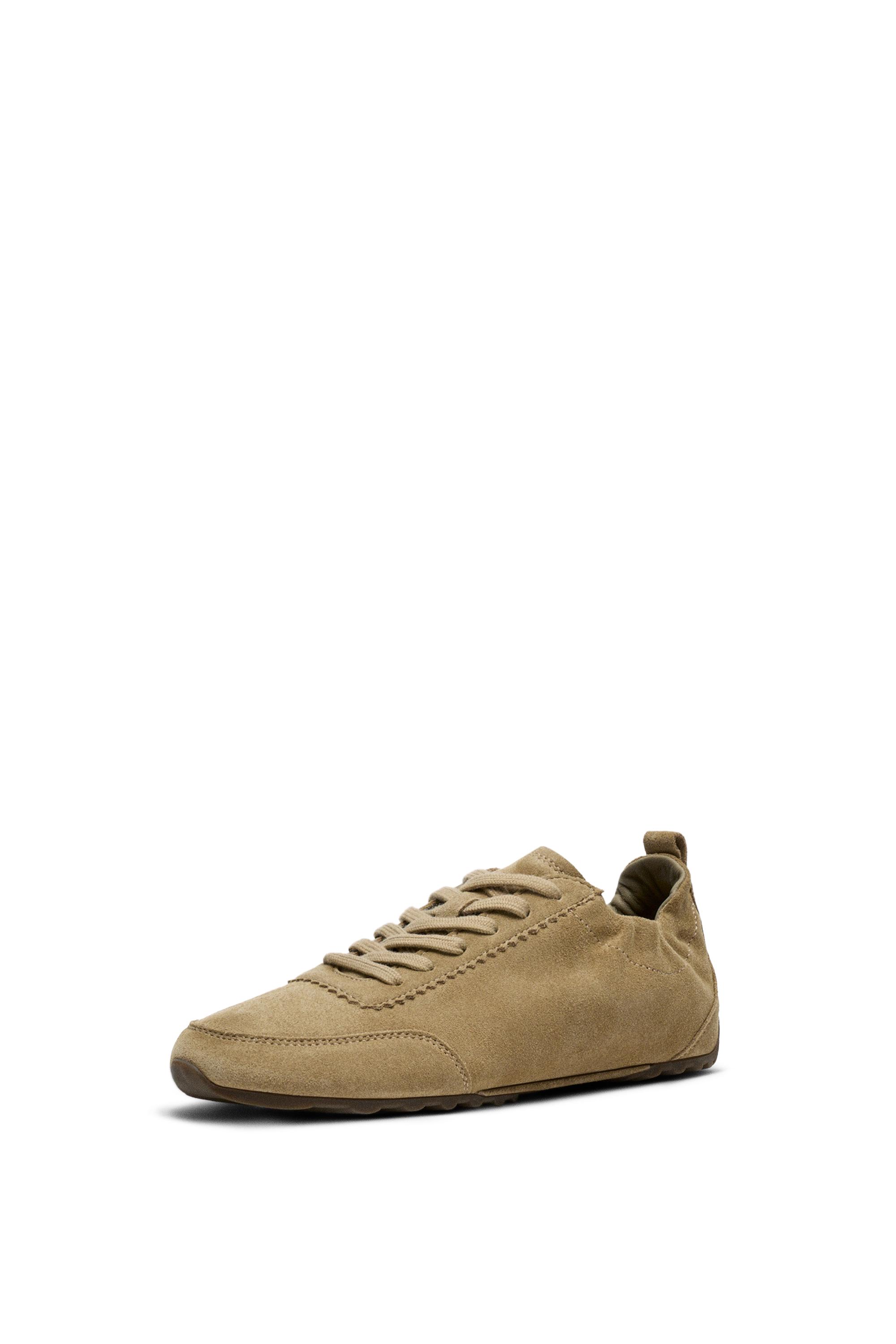 Soft leather trainers — CAMEL