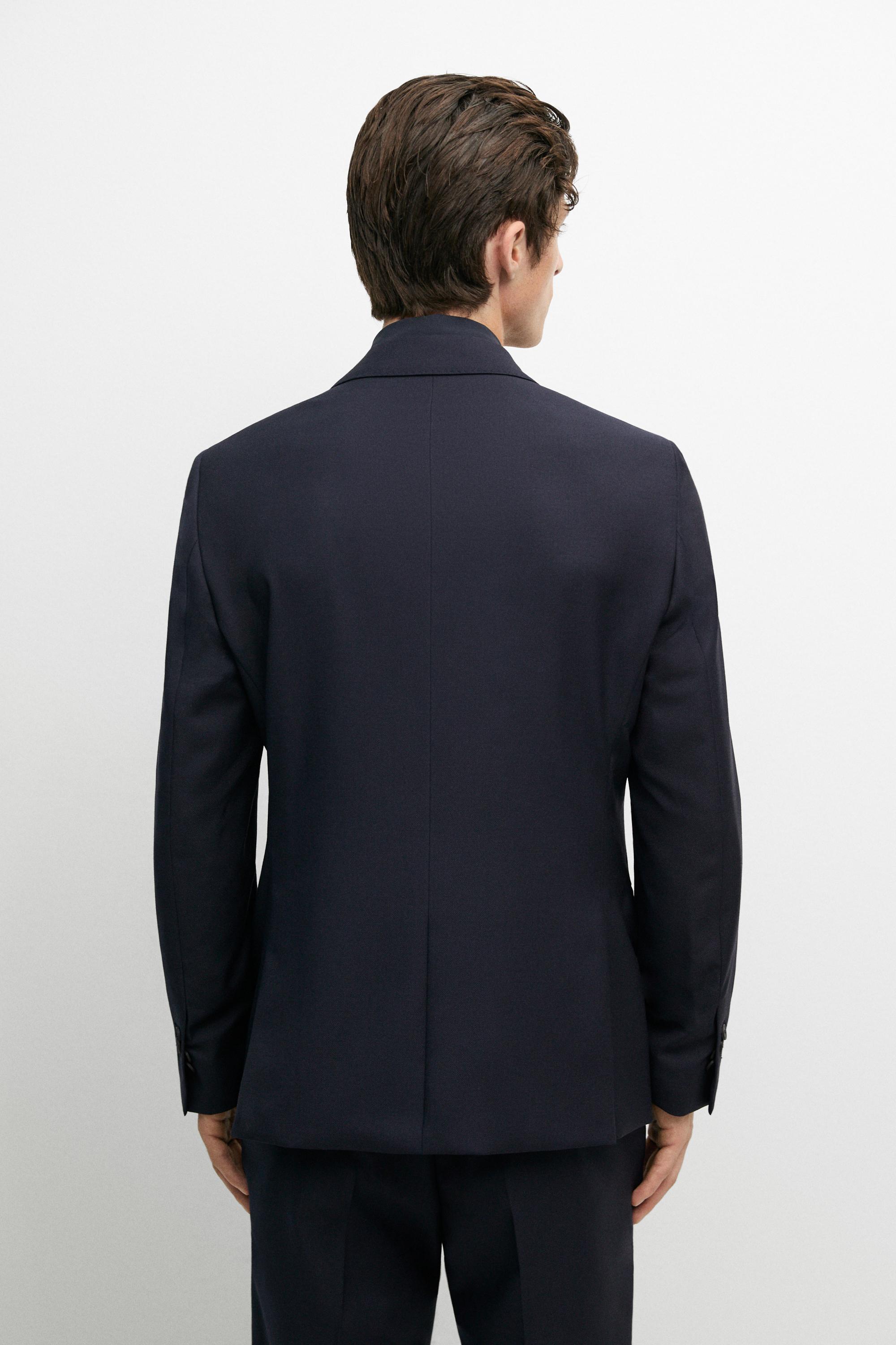 Textured suit blazer — NAVY BLUE