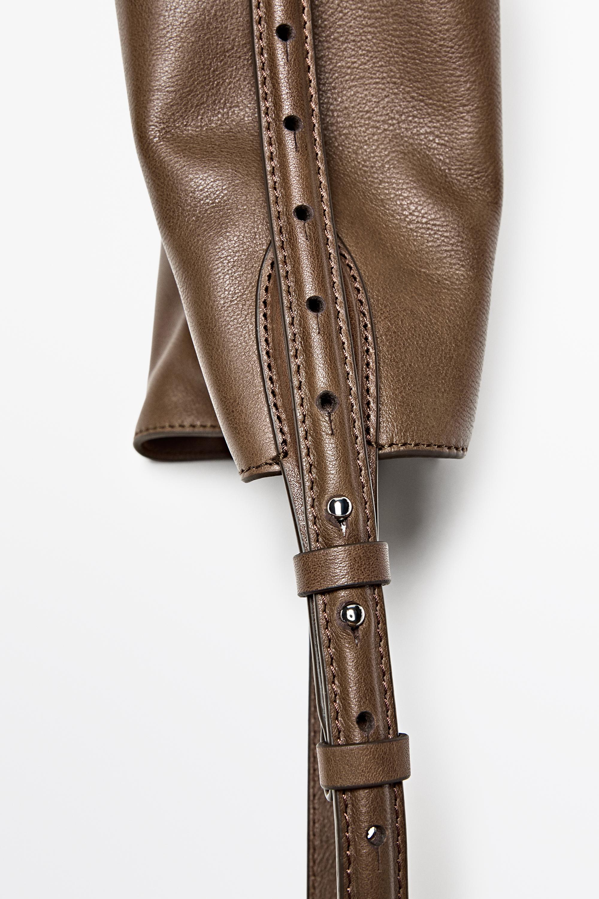 Nappa leather mini bucket bag — LEATHER