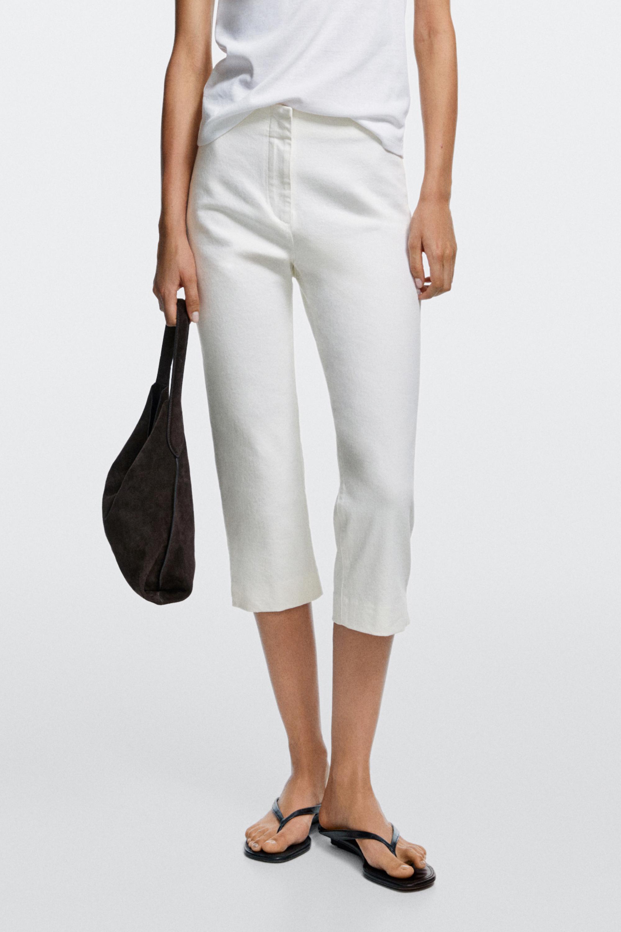 Denim capris — Off white