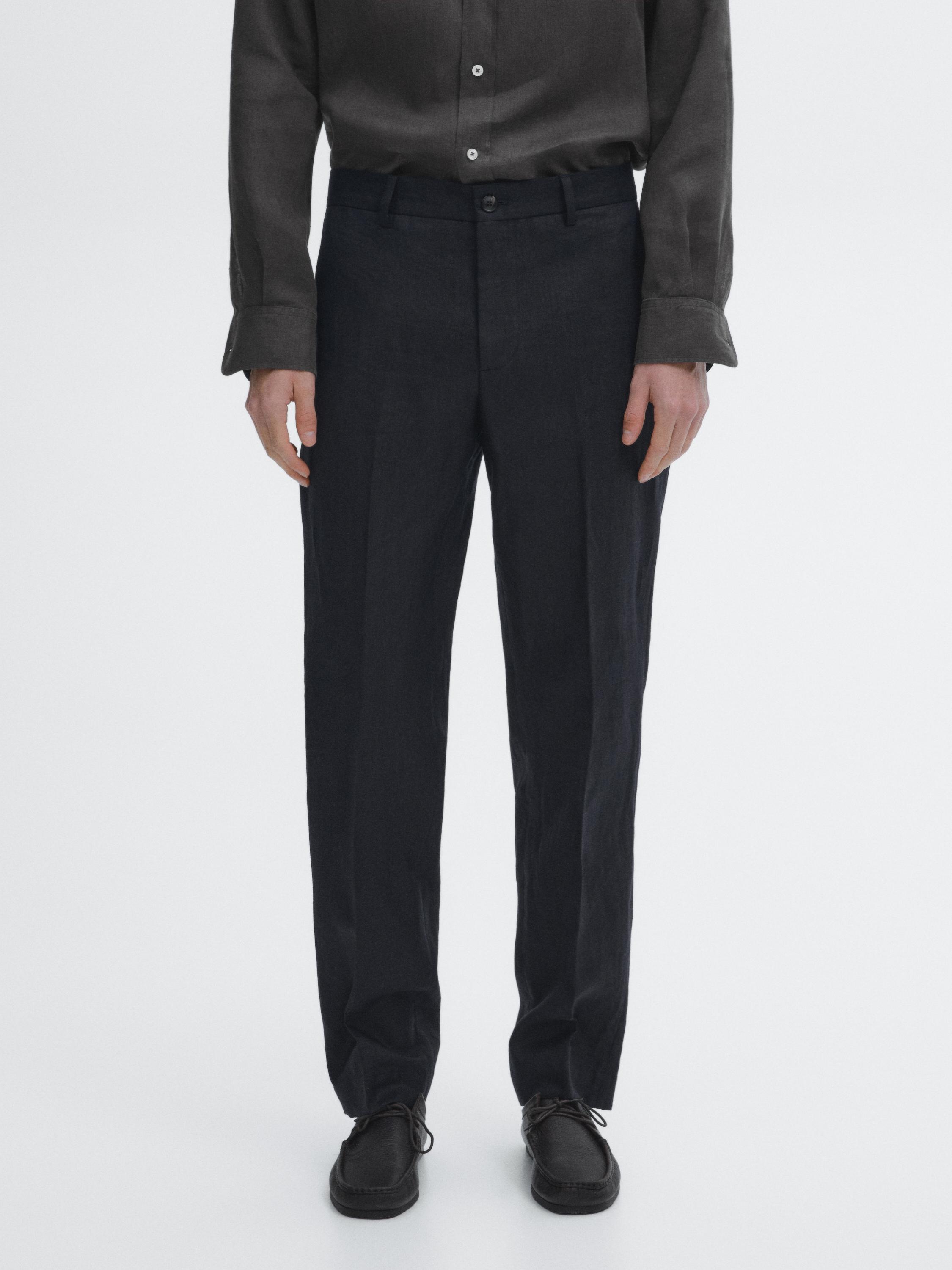 100% linen suit trousers