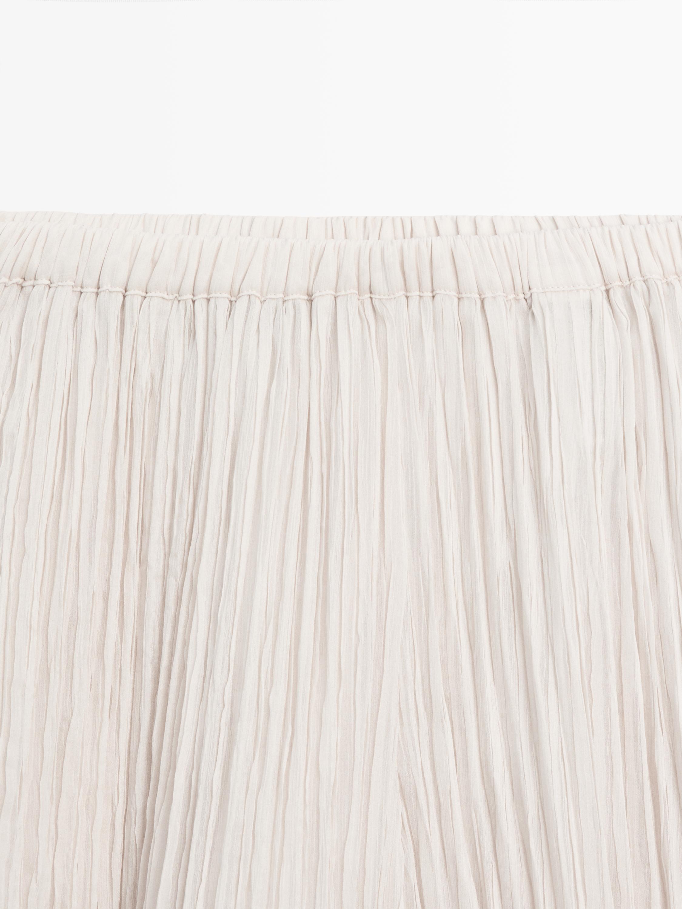 Sarouel trousers with pleated detail — CREAM