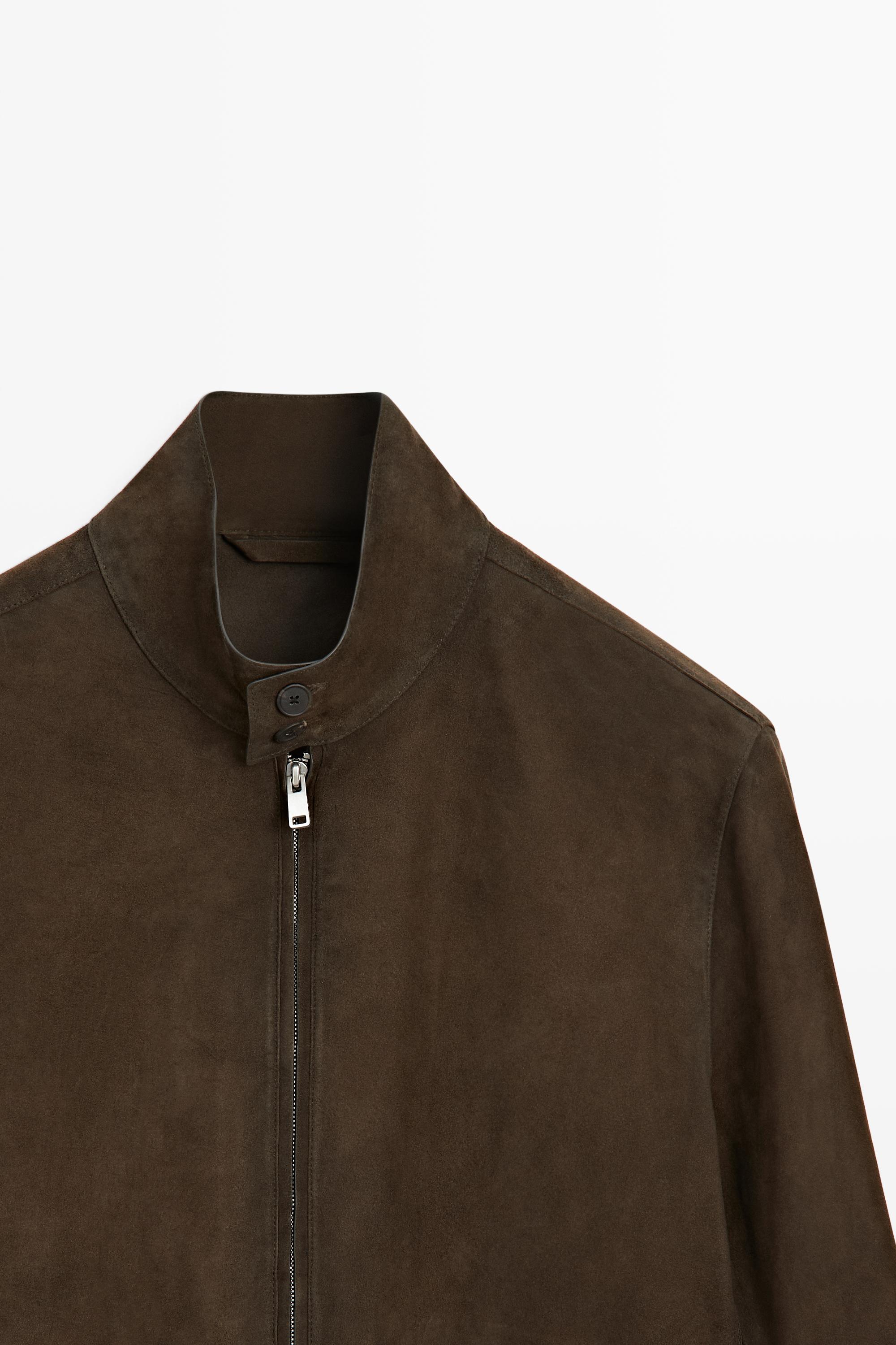 Suede leather jacket — Chocolate