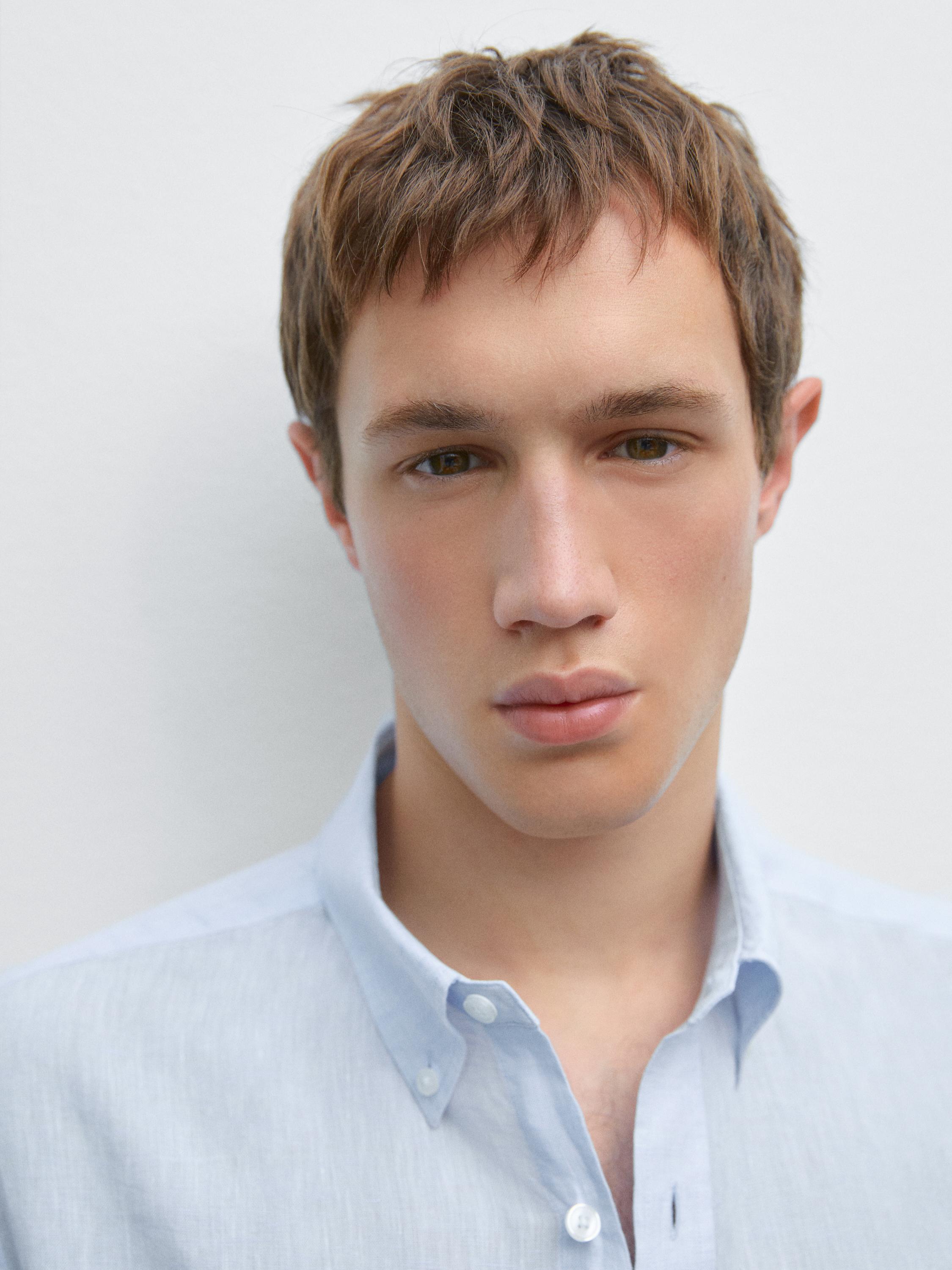 Camicia regular fit 100% lino