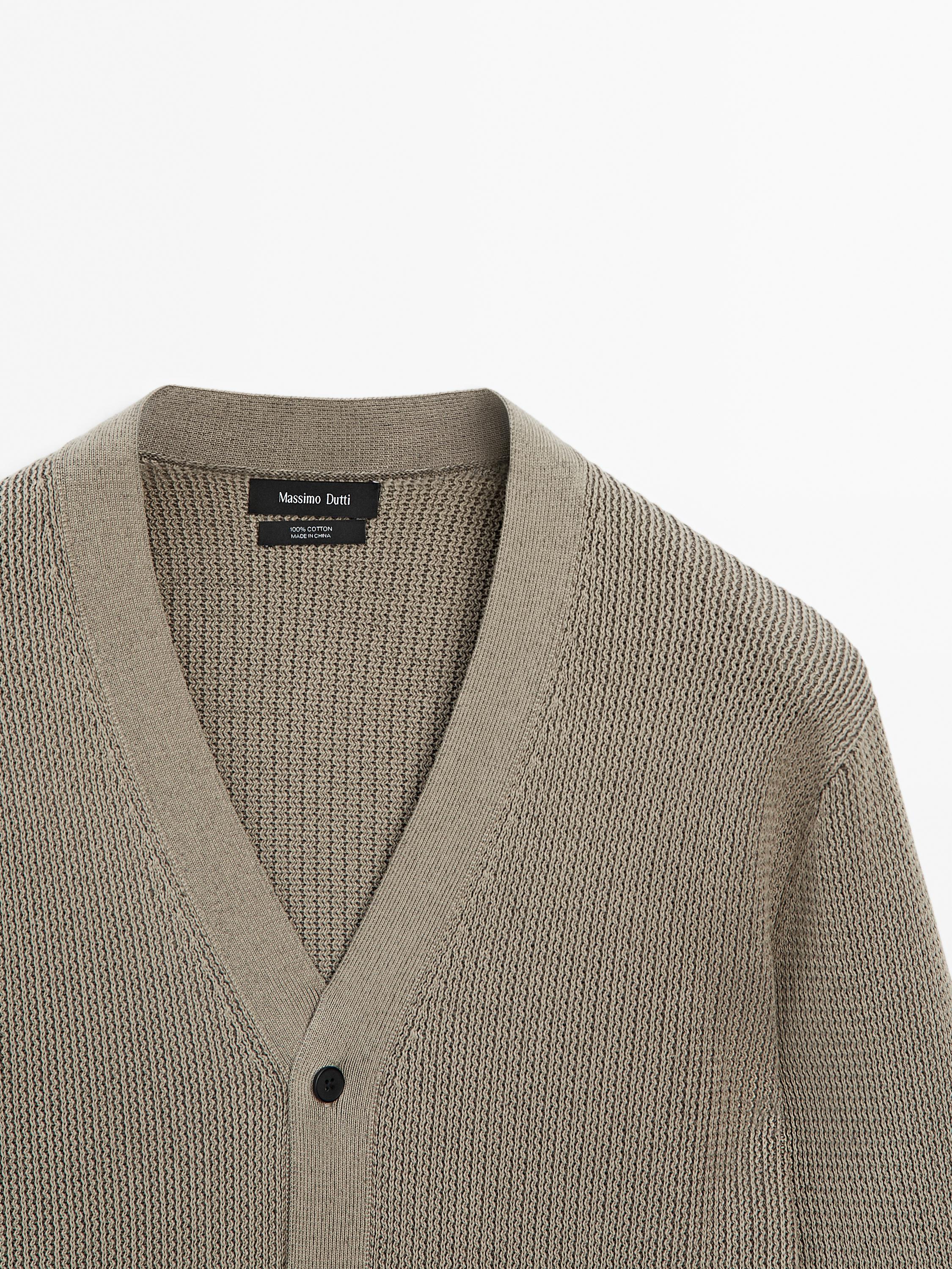 Cardigan de malha 100% algodão