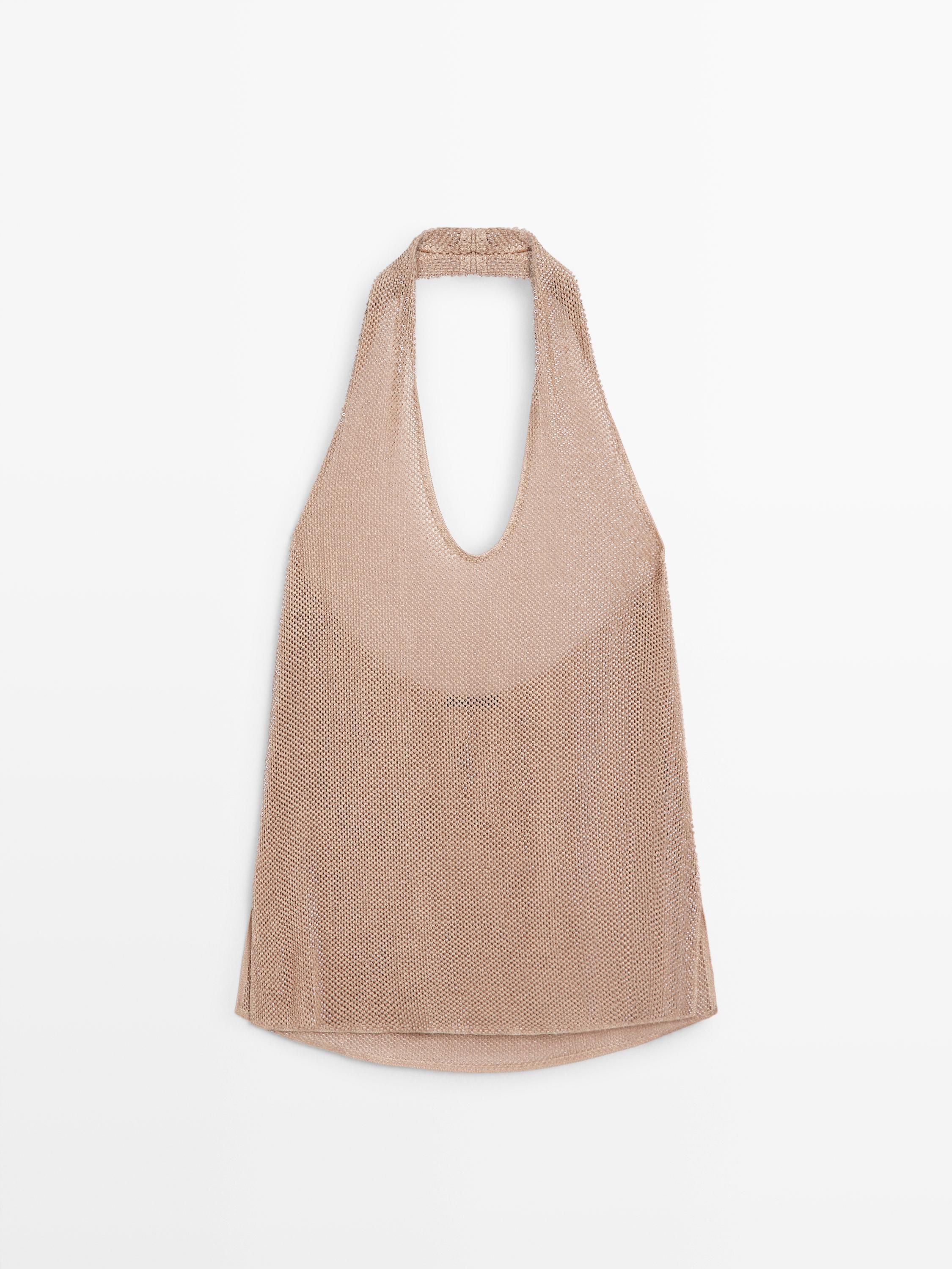 Top halter punto metalizado