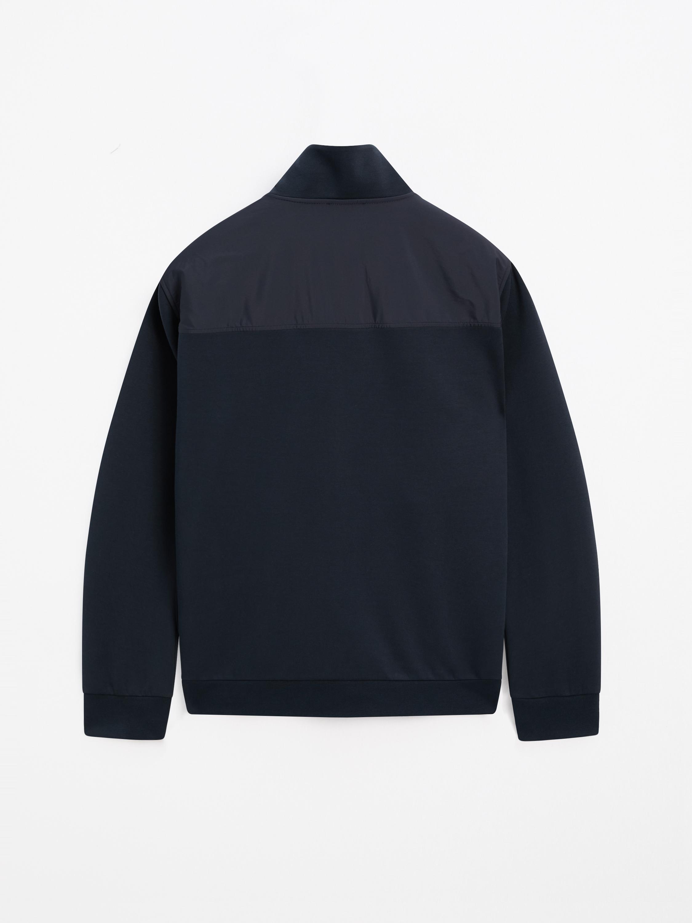 Cotton blend zip-up jacket