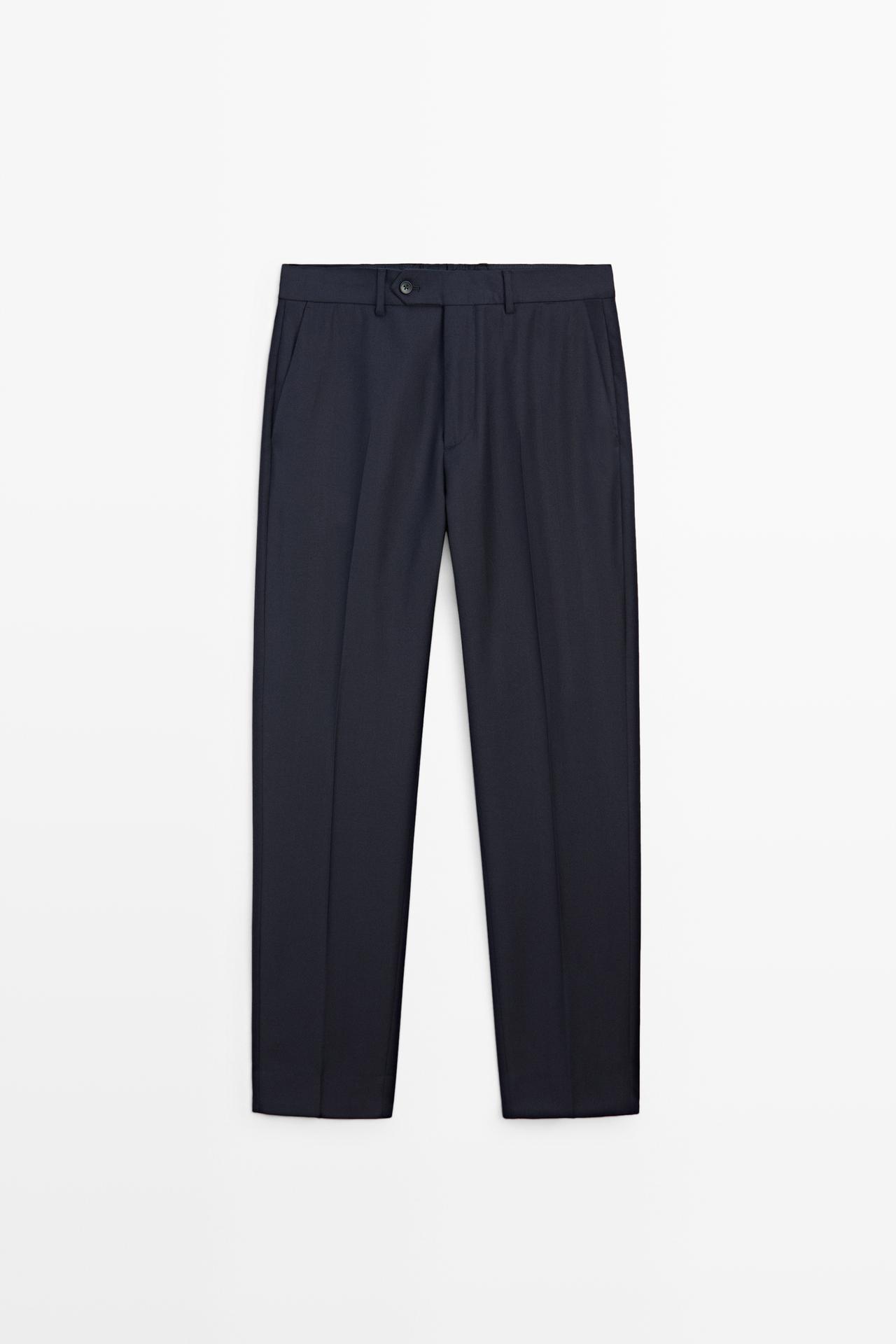 Herringbone suit pants — NAVY BLUE