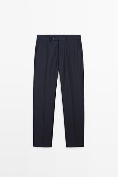 Herringbone suit pants — NAVY BLUE 2