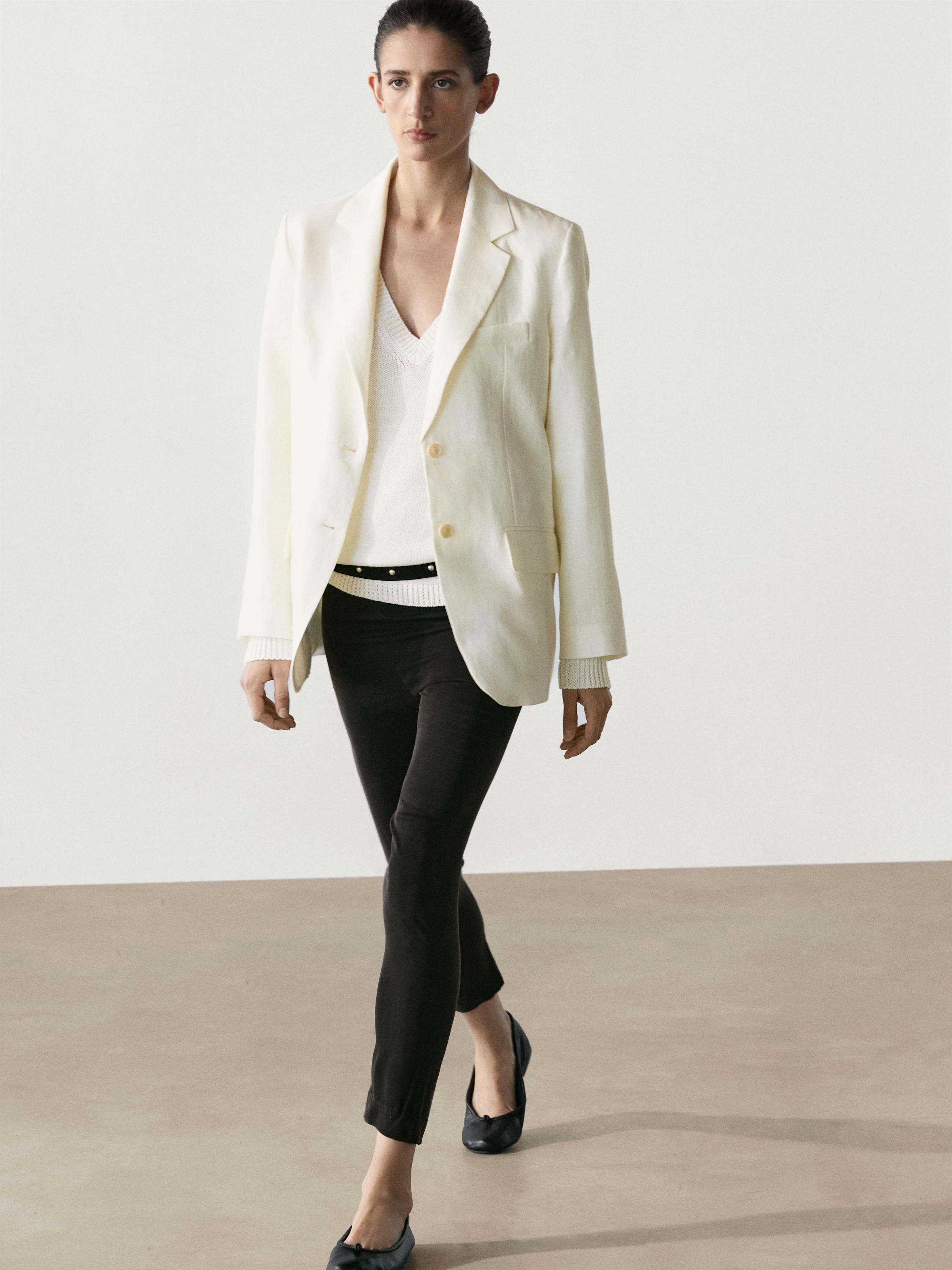 Silk blend leggings — BLACK