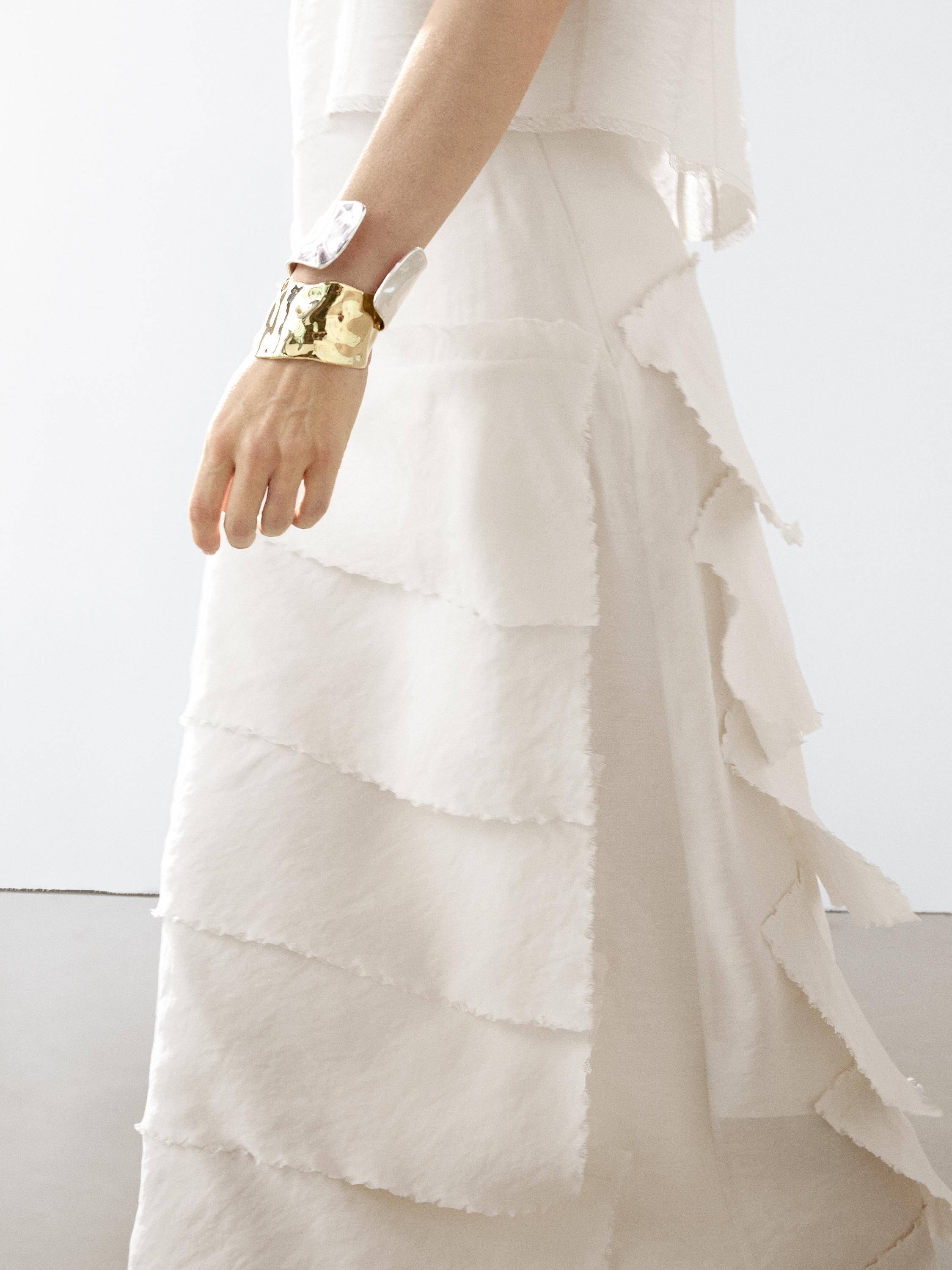 Midi skirt with ruffle detail